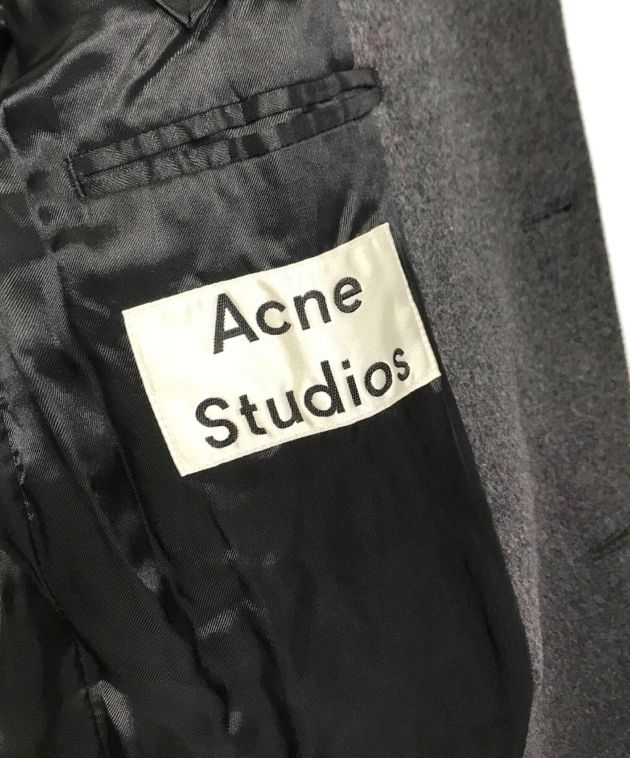 Acne studios (アクネストゥディオズ) メルトンウールチェスターコート グレー サイズ:44