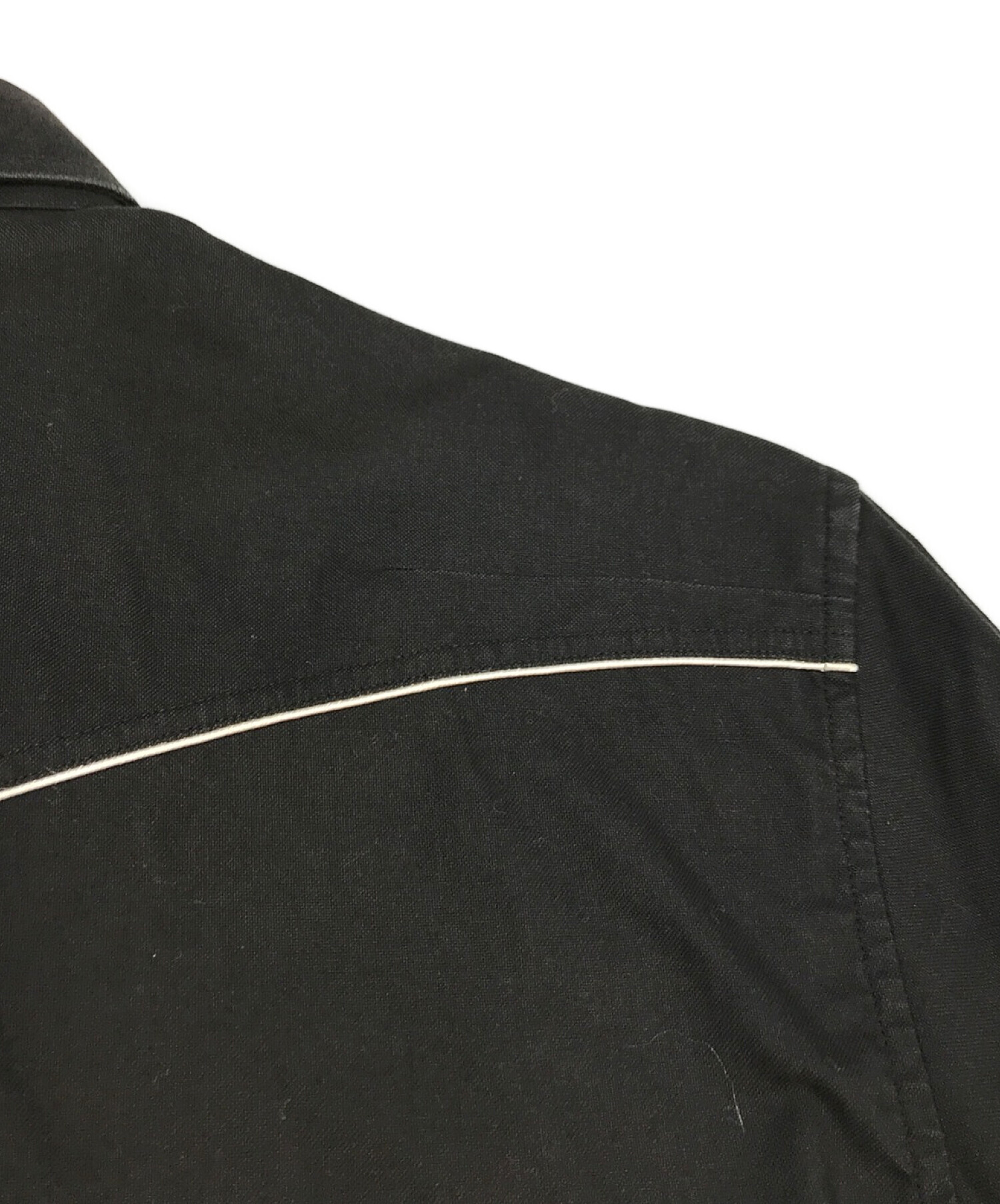 DIOR HOMME (ディオール オム) グラム期 イーグル刺繍パイピングシャツ ブラック サイズ:38