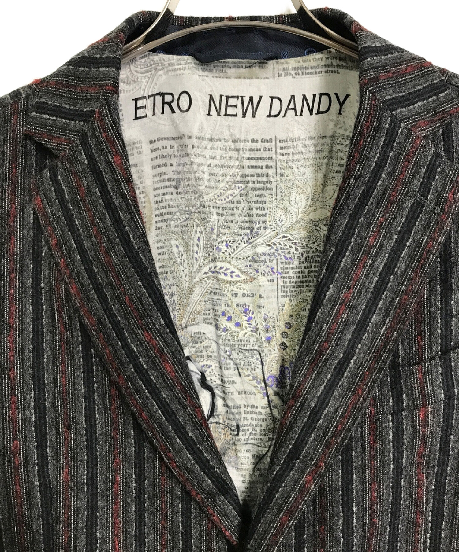 ETRO (エトロ) ストライプセットアップスーツ グレー サイズ:46