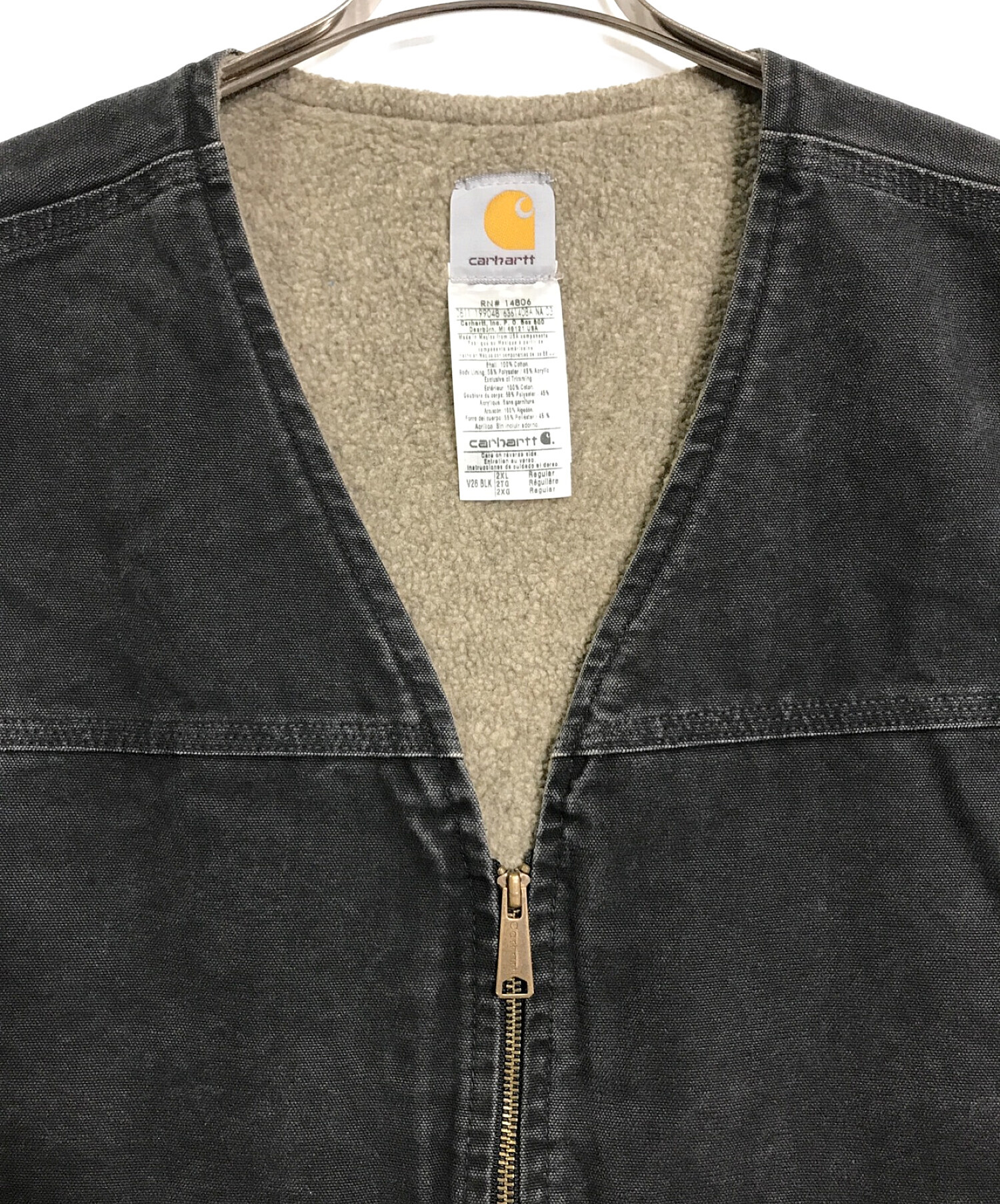 CarHartt (カーハート) 【古着】裏ボアダックワークベスト ブラック サイズ:2XL