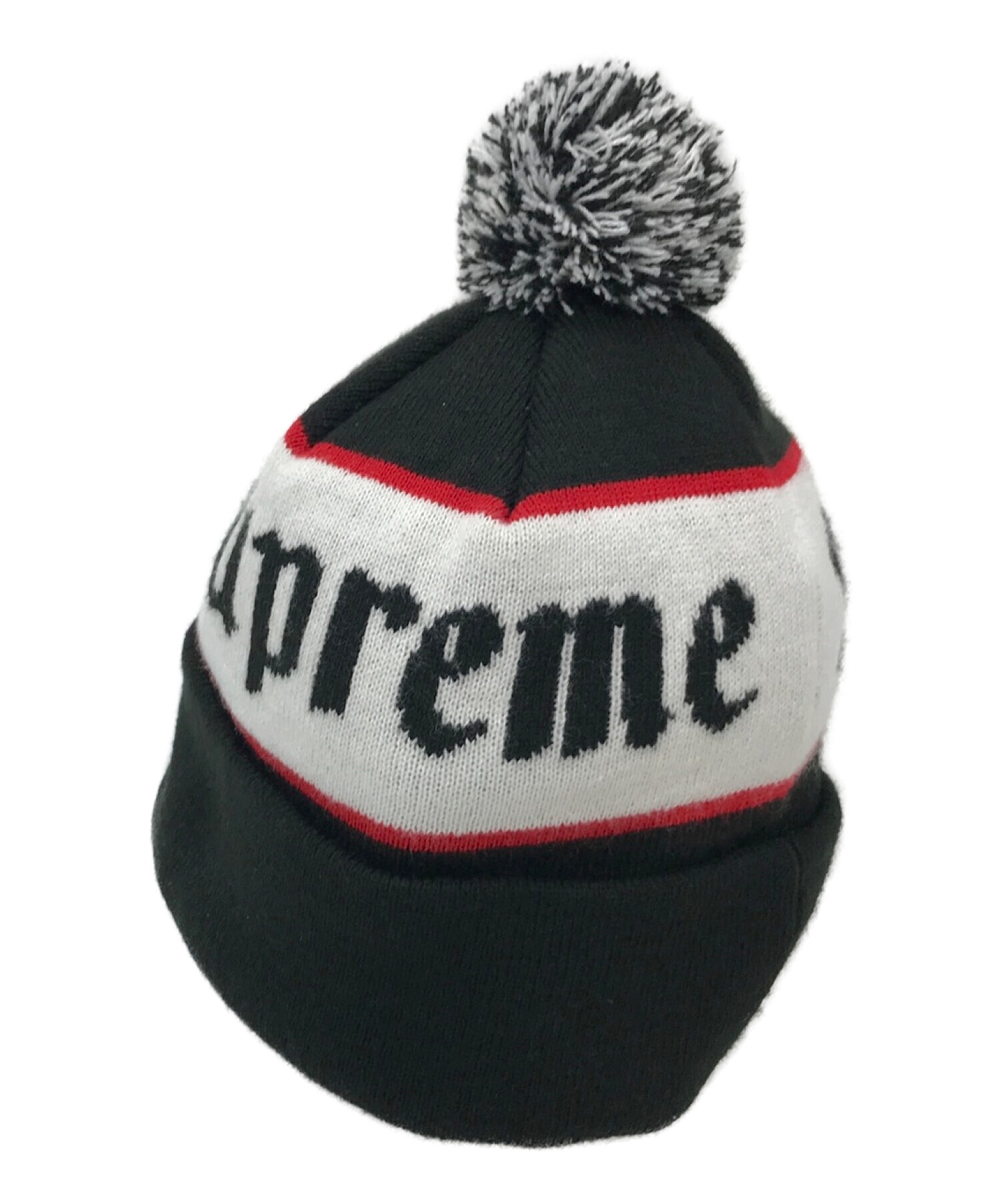 supreme alpine Beanie black ボンボンニット帽ファッション - 帽子