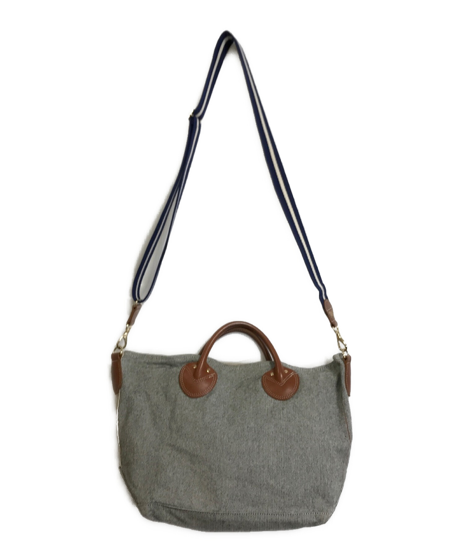 YOUNG & OLSEN The DRYGOODS STORE (ヤングアンドオルセン ザ ドライグッズストア) ASH CANVAS  SHOULDER TOTE S ベージュ×グレー