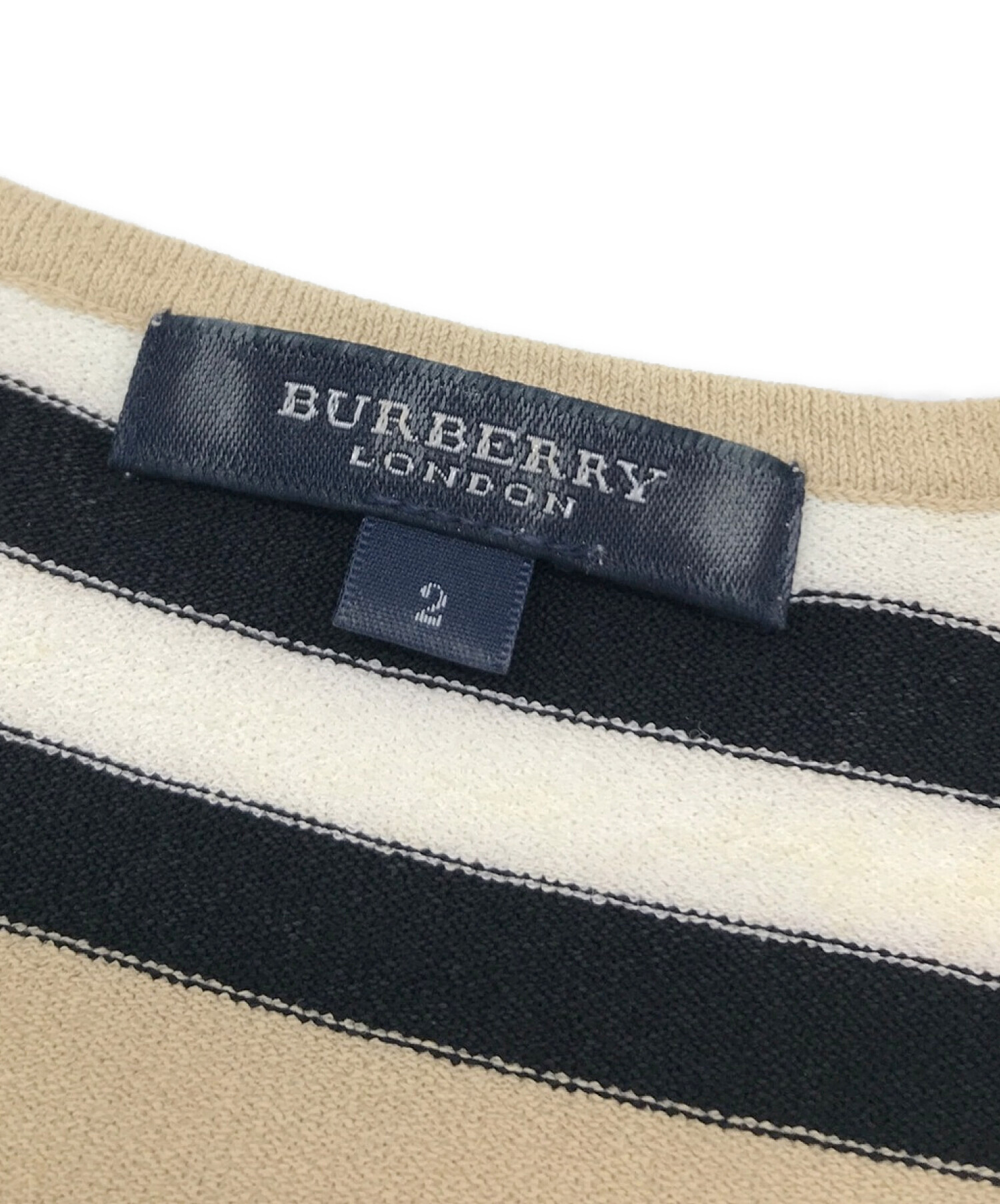 BURBERRY LONDON (バーバリー ロンドン) 半袖ニット ベージュ サイズ:2