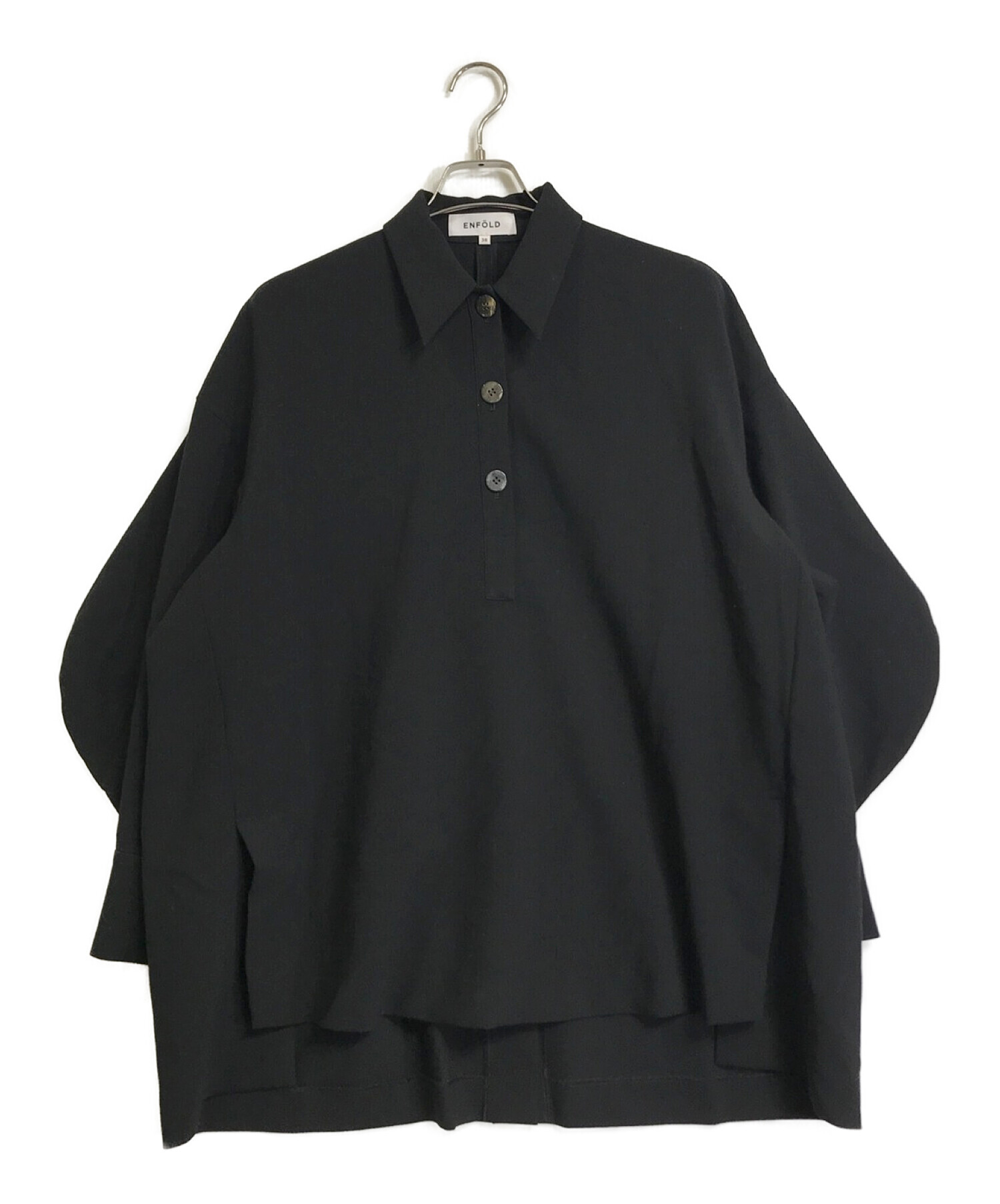 ENFOLD (エンフォルド) ダブルクロスカーブアームポロシャツ 300FS230-0330 ブラック サイズ:38