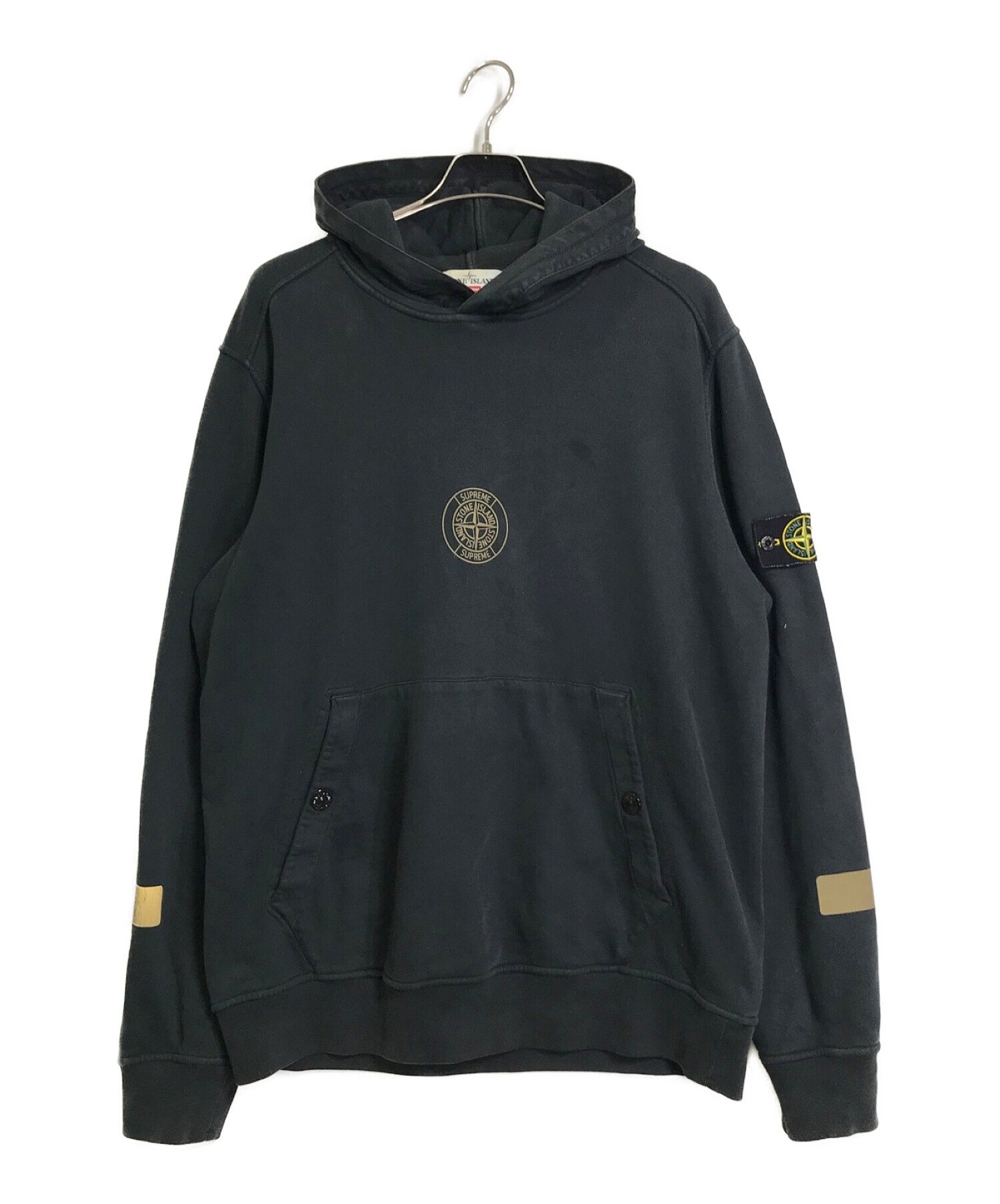 STONE ISLAND (ストーンアイランド) SUPREME (シュプリーム) Hooded Sweatshirt ブラック サイズ:XL
