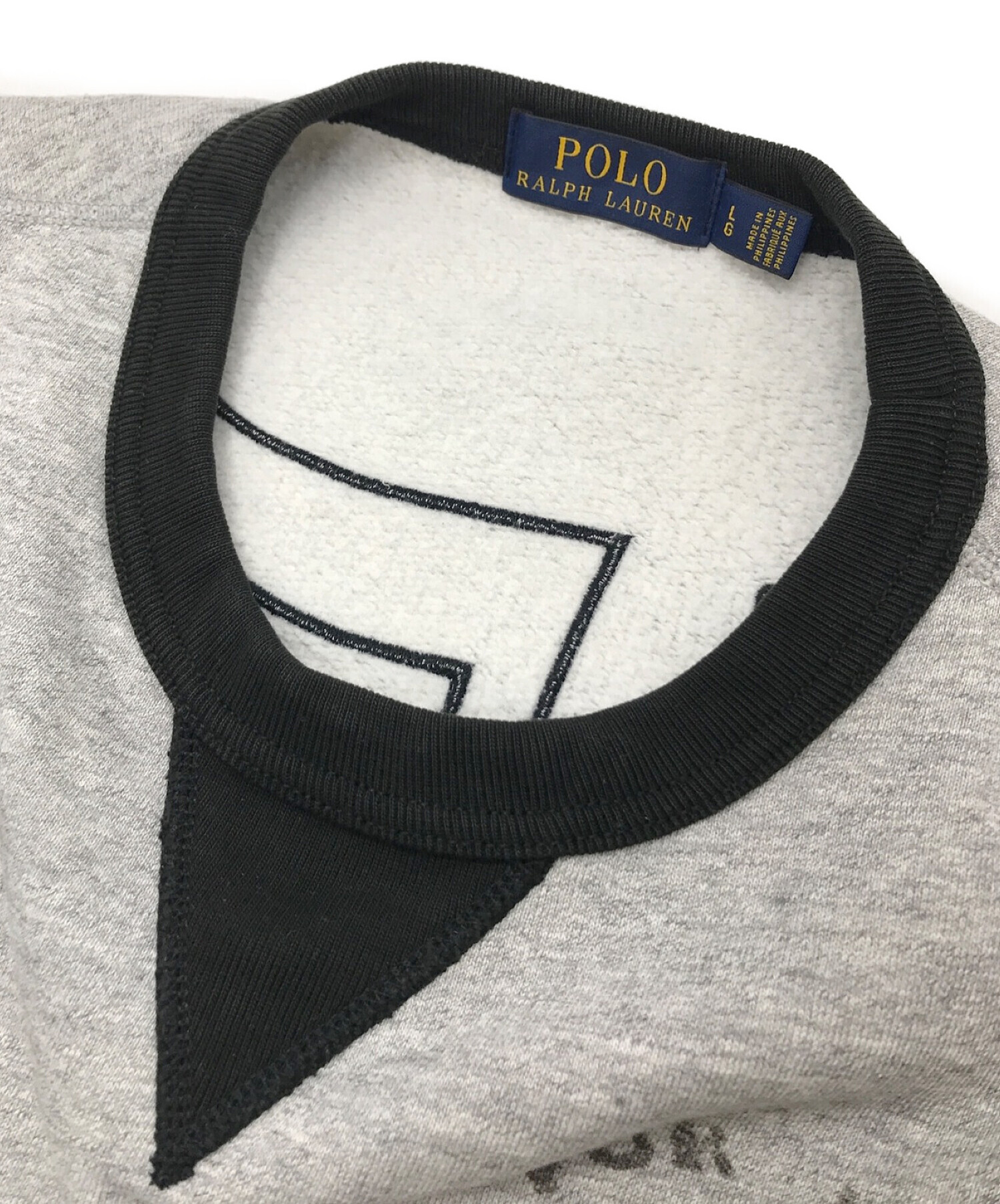 POLO RALPH LAUREN (ポロ・ラルフローレン) ワッペンスウェット グレー サイズ:L