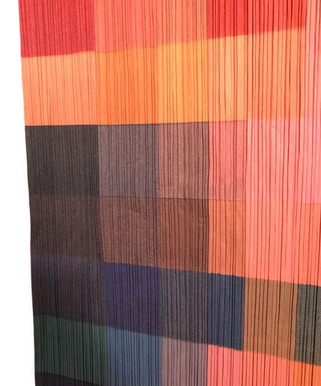 PLEATS PLEASE ISSEY MIYAKE チェックプリーツスカート カラフルグラデーションモザイク Colorful Gradation  Mosaic PP83-JG813 ピンク サイズ:4