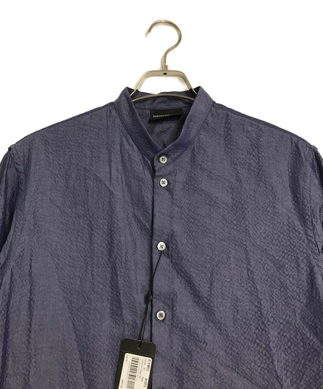 EMPORIO ARMANI (エンポリオアルマーニ) バンドカラーシャツ ネイビー サイズ:S