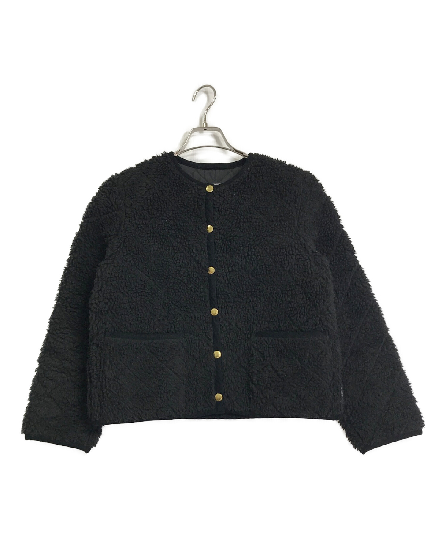 Traditional Weatherwear (トラディショナルウェザーウェア) ボアノーカラージャケット ブラック サイズ:34