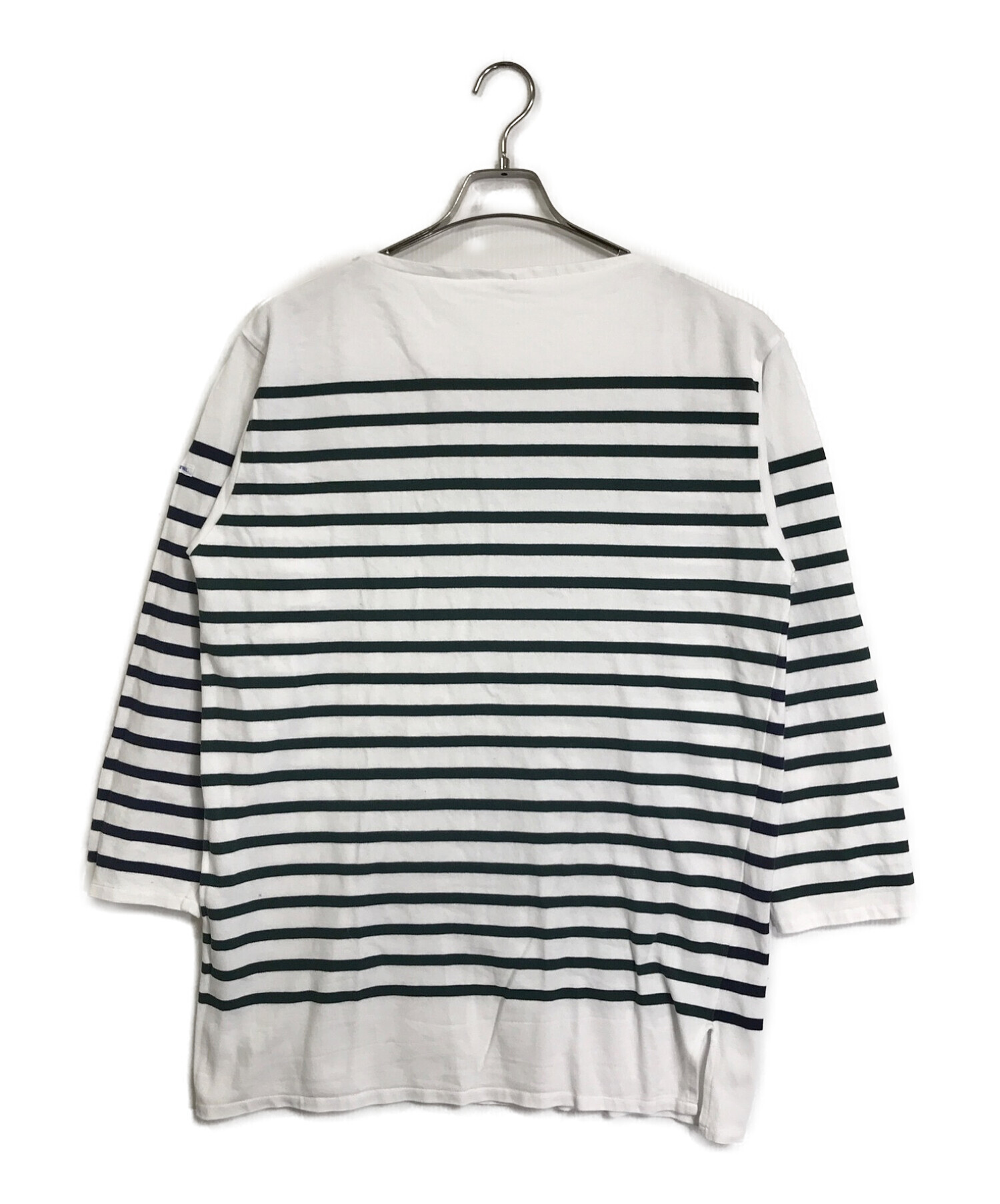 ORCIVAL (オーシバル) クレイジーパターンバスクシャツ ホワイト×グリーン サイズ:7