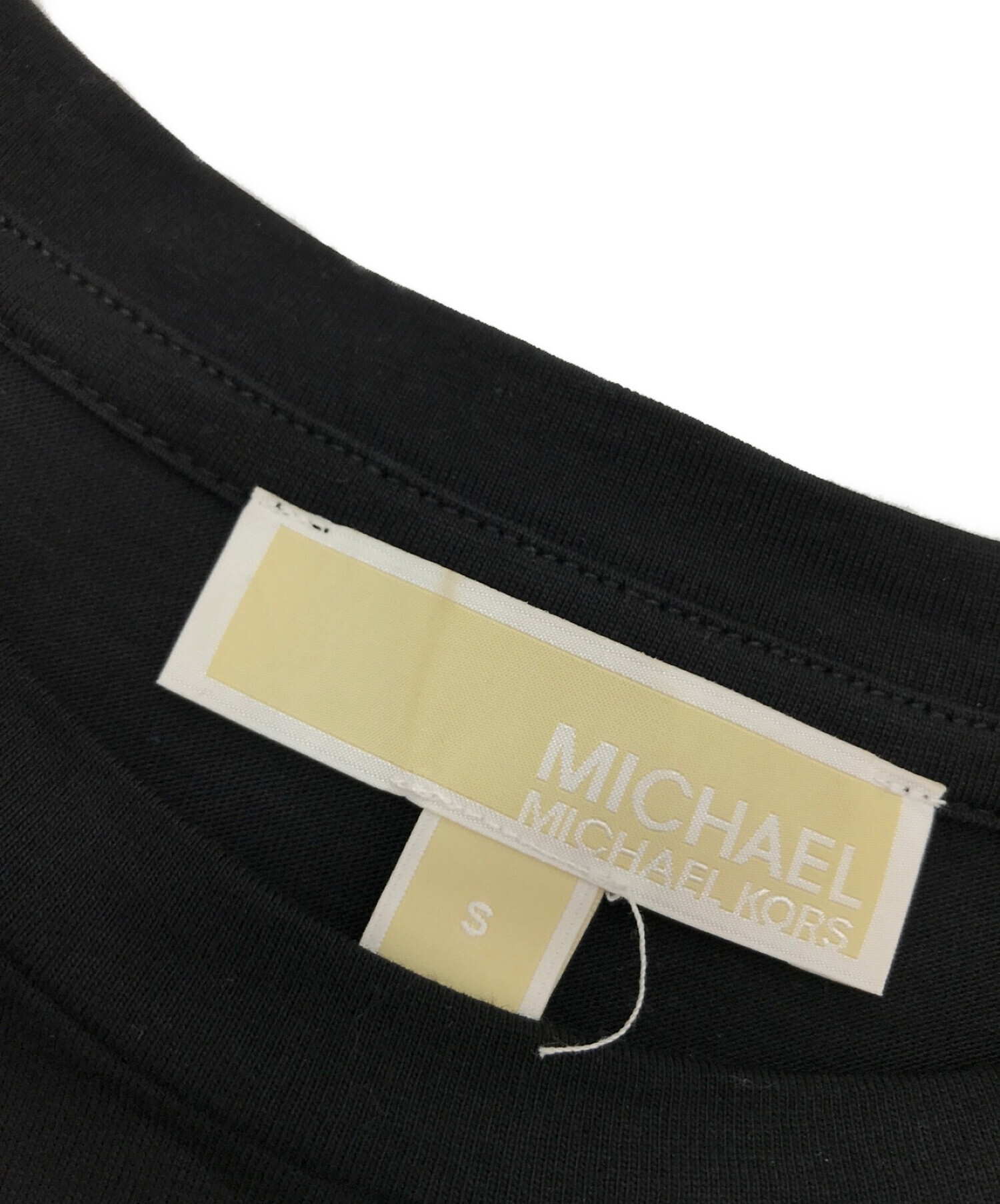 MICHAEL KORS (マイケルコース) ロゴスタッズカットソー ブラック サイズ:S