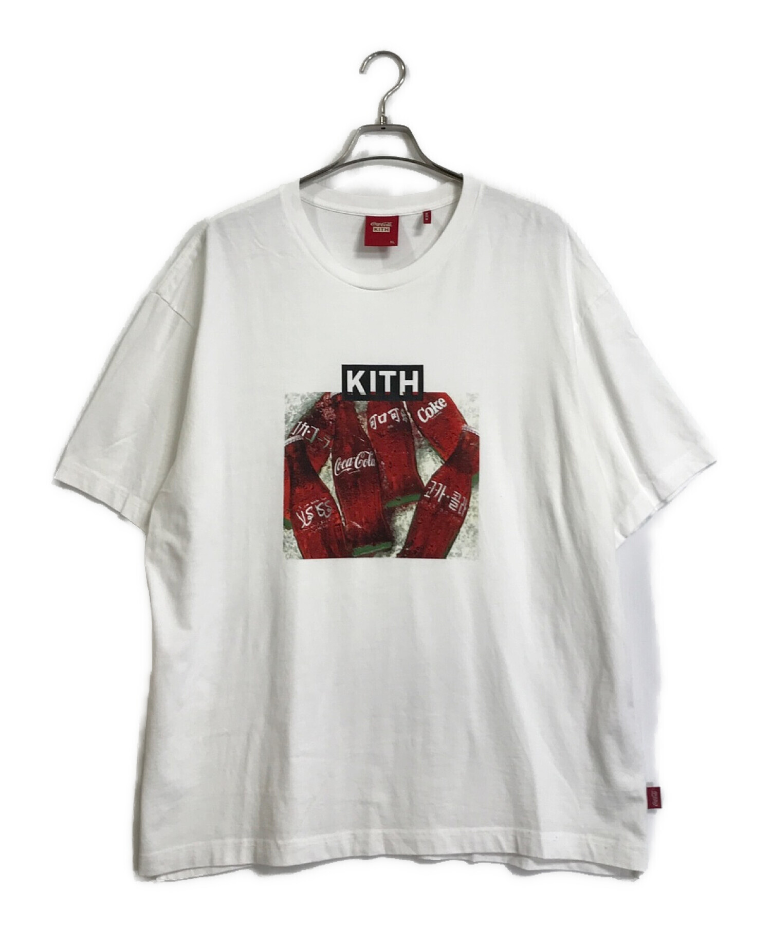 KITH (キス) COCA-COLA (ミッチェルアンドネス) プリントTシャツ ホワイト×レッド サイズ:XL