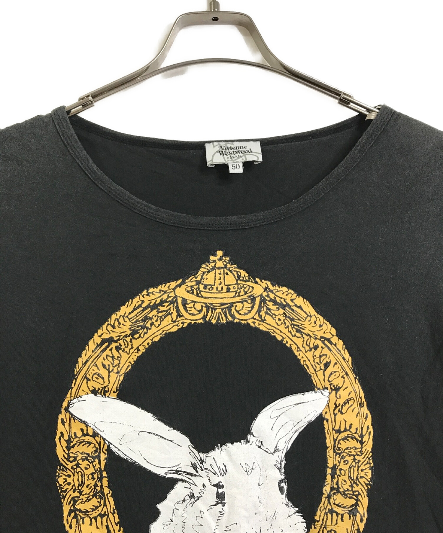 Vivienne Westwood man (ヴィヴィアン ウェストウッド マン) バニーインフレーム Tシャツ ブラック サイズ:50