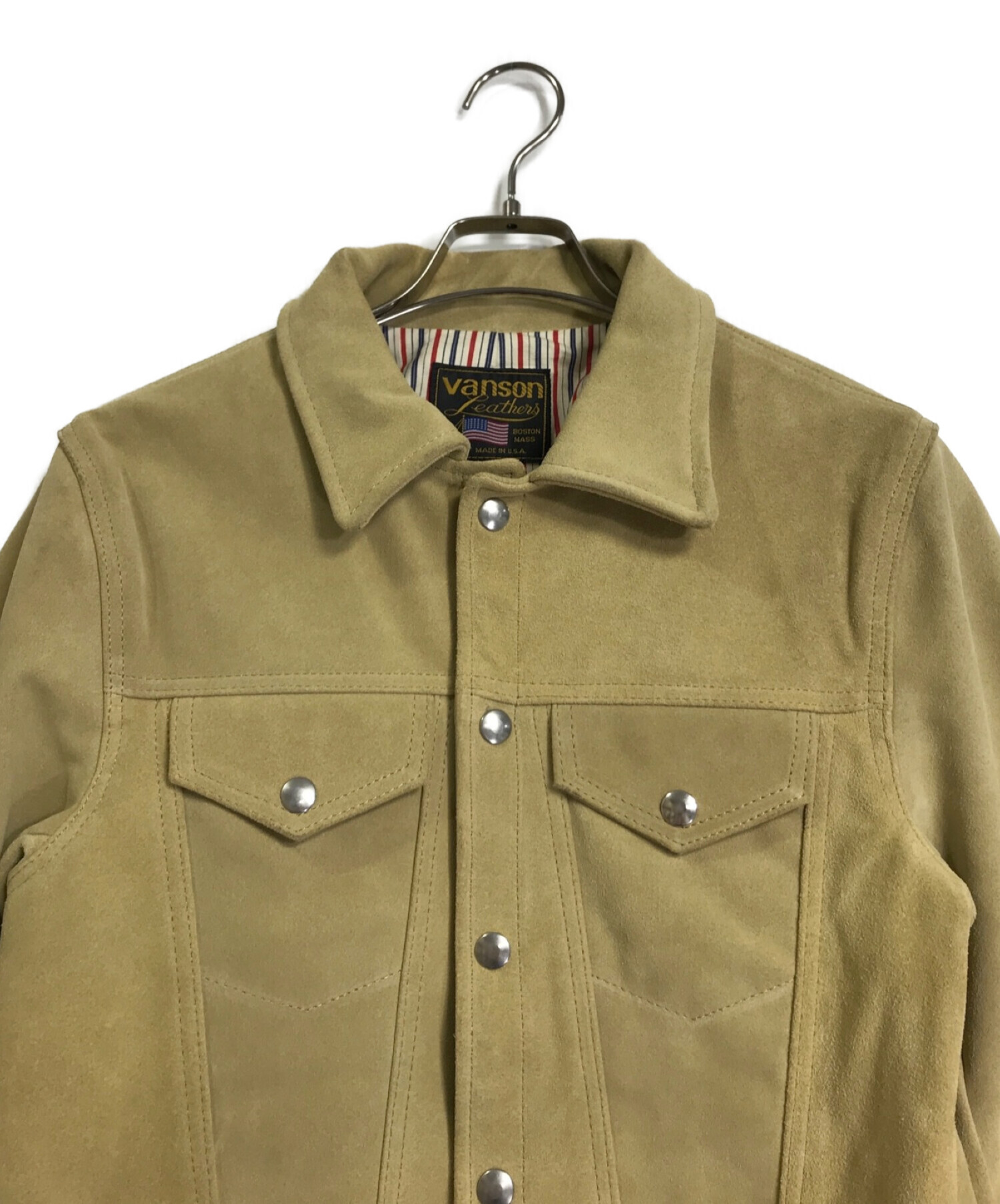 VANSON (バンソン) 3rd Type Suede Leather Jaket ベージュ サイズ:38