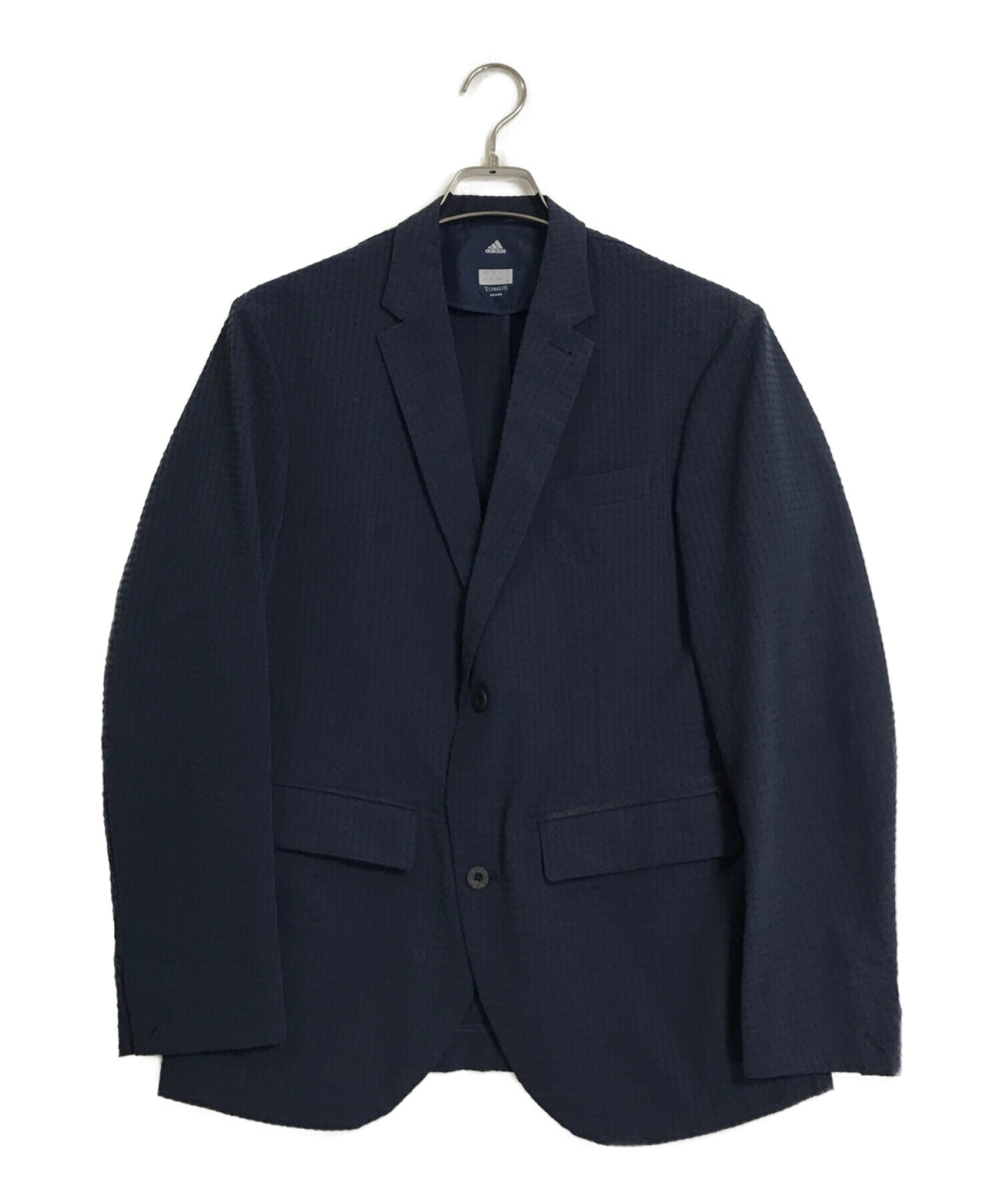 adidas (アディダス) ISETAN (イセタン) ICON SUIT ストレッチシアサッカー 2Bシングルスーツ　FJ3934/FJ3936  ネイビー サイズ:M