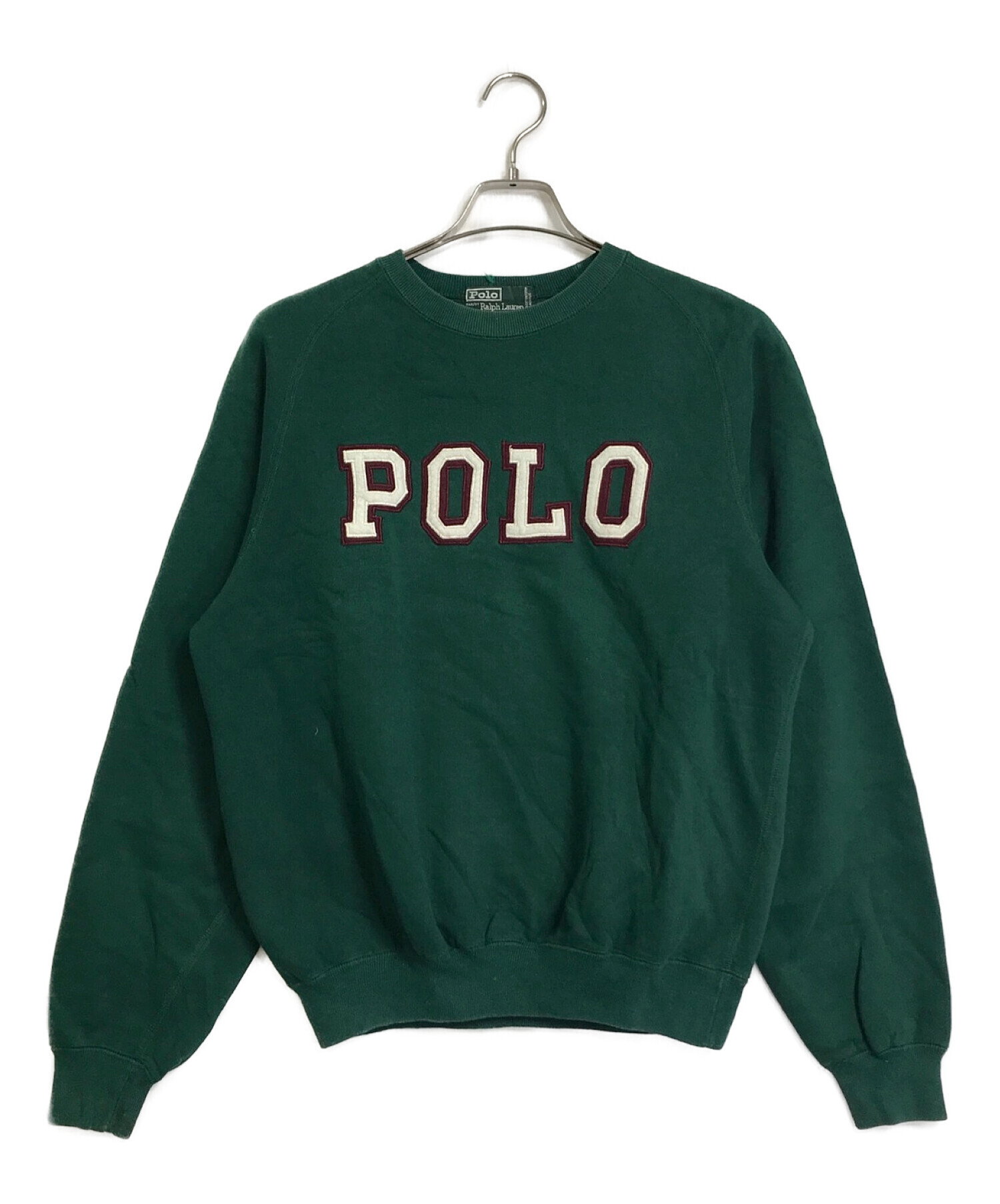 POLO RALPH LAUREN (ポロ・ラルフローレン) 80s ロゴクルーネックスウェット グリーン サイズ:不明