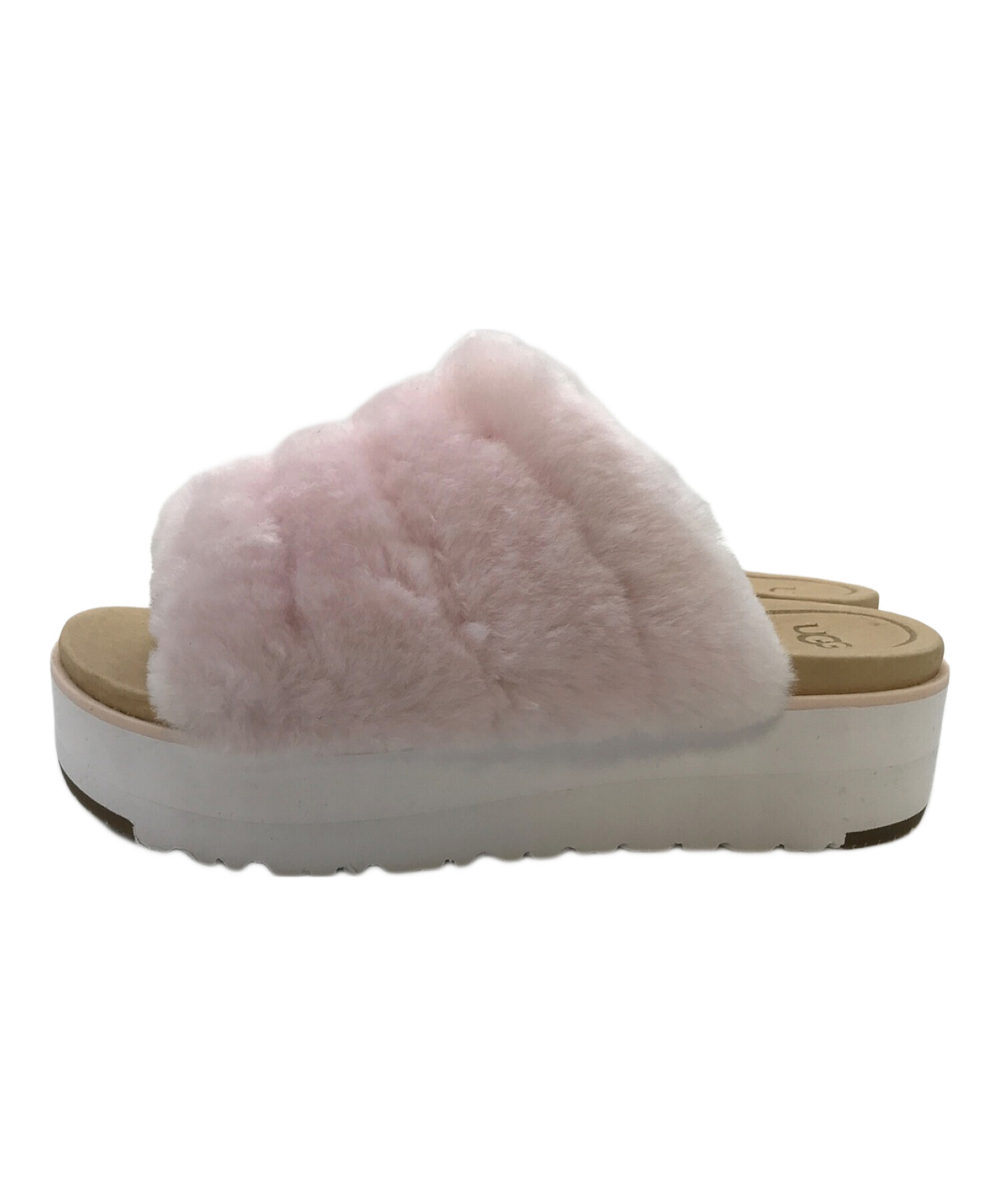 UGG (アグ) FLUFF YEAH SLIDE　フラッフイヤースライド　ファーサンダル ピンク サイズ:22.5cm