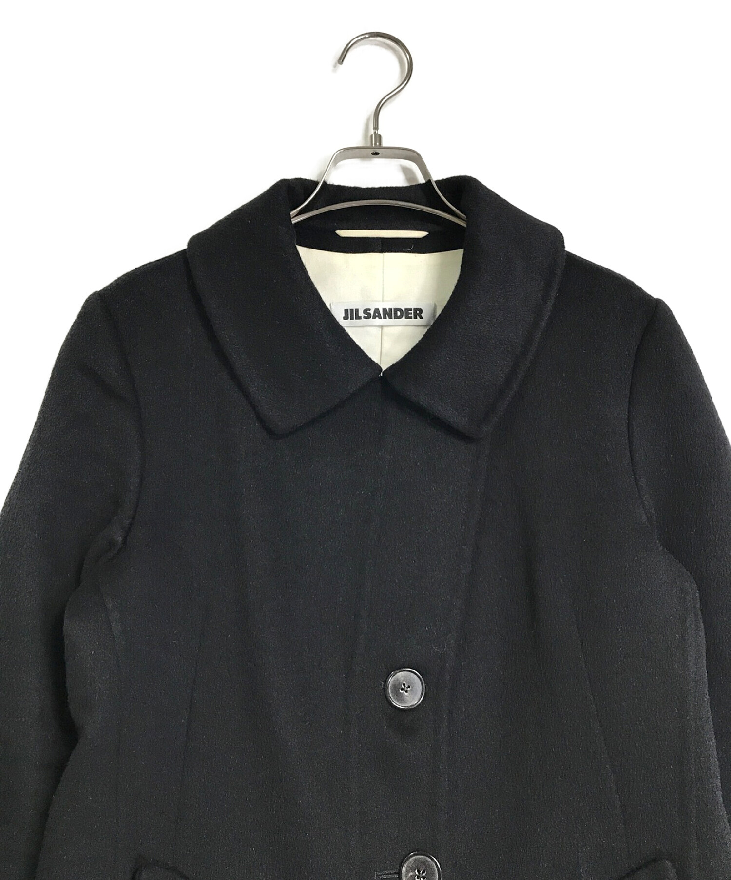 JIL SANDER (ジルサンダー) アンゴラ混ウールコート ブラック サイズ:S