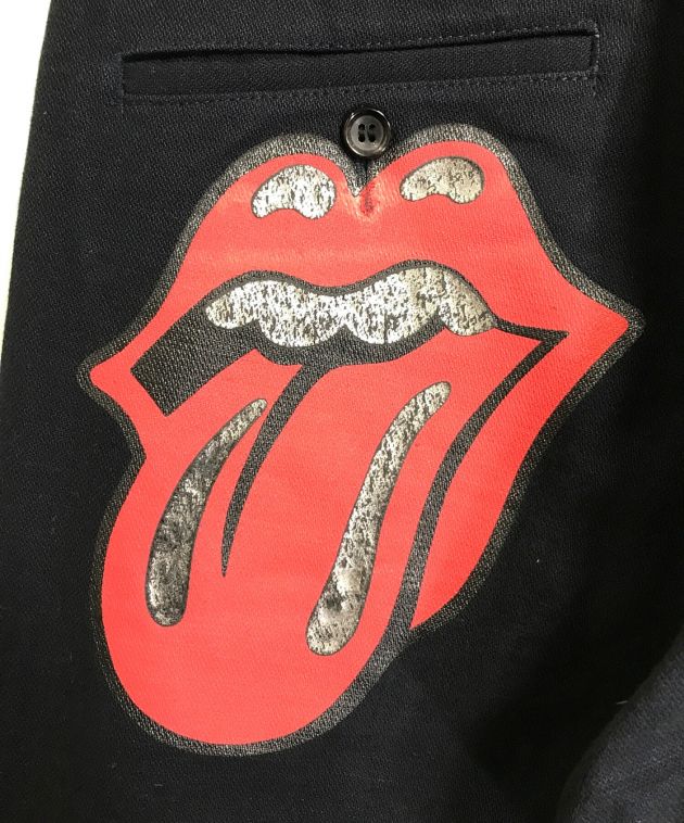 COMME des GARCONS HOMME PLUS (コムデギャルソンオムプリュス) ROLLING STONES (ローリングストーンズ)  Lips and Tongue バックプリントパンツ ネイビー サイズ:SS