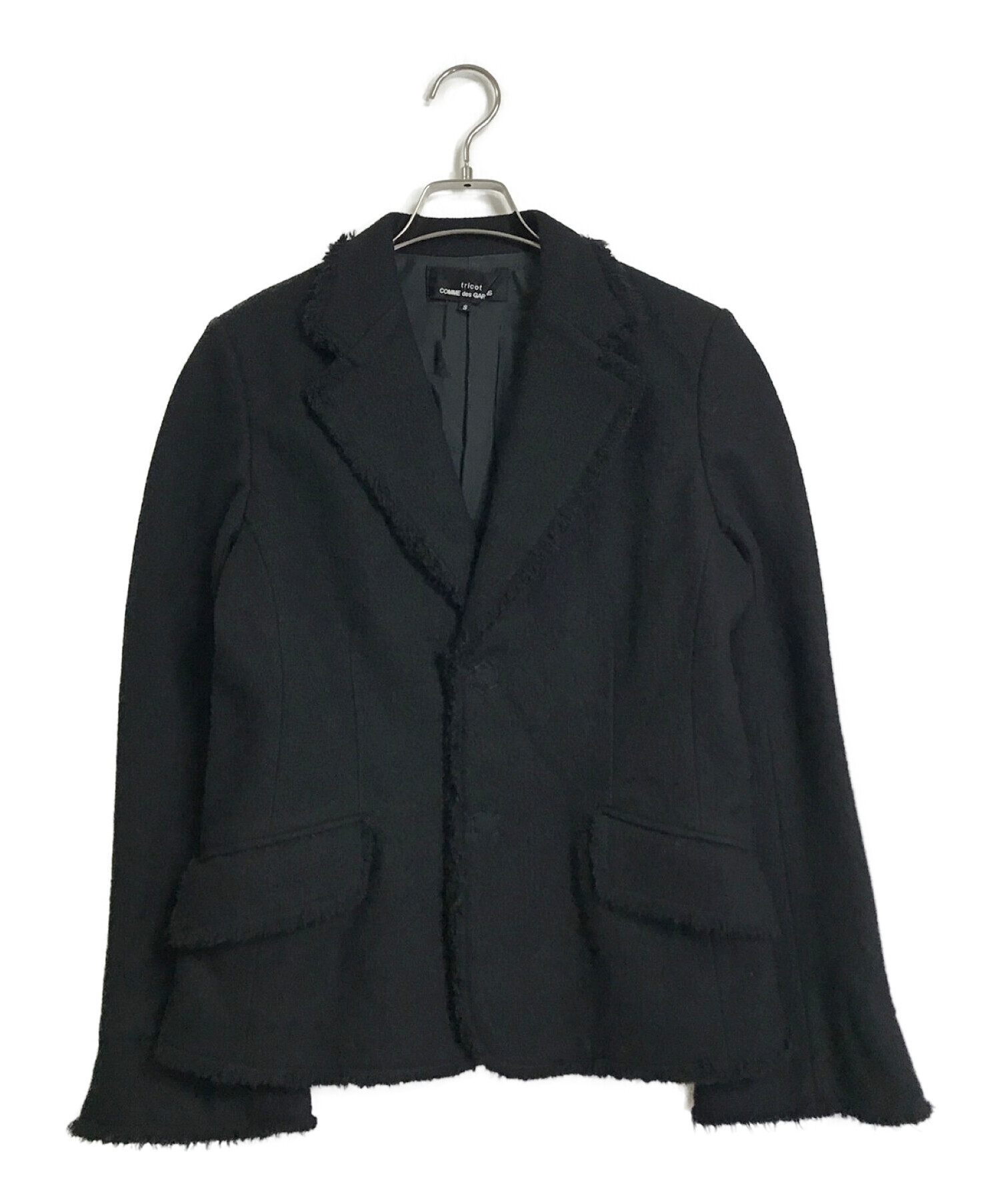 tricot COMME des GARCONS (トリココムデギャルソン) カットオフ加工ウールジャケット ブラック サイズ:S