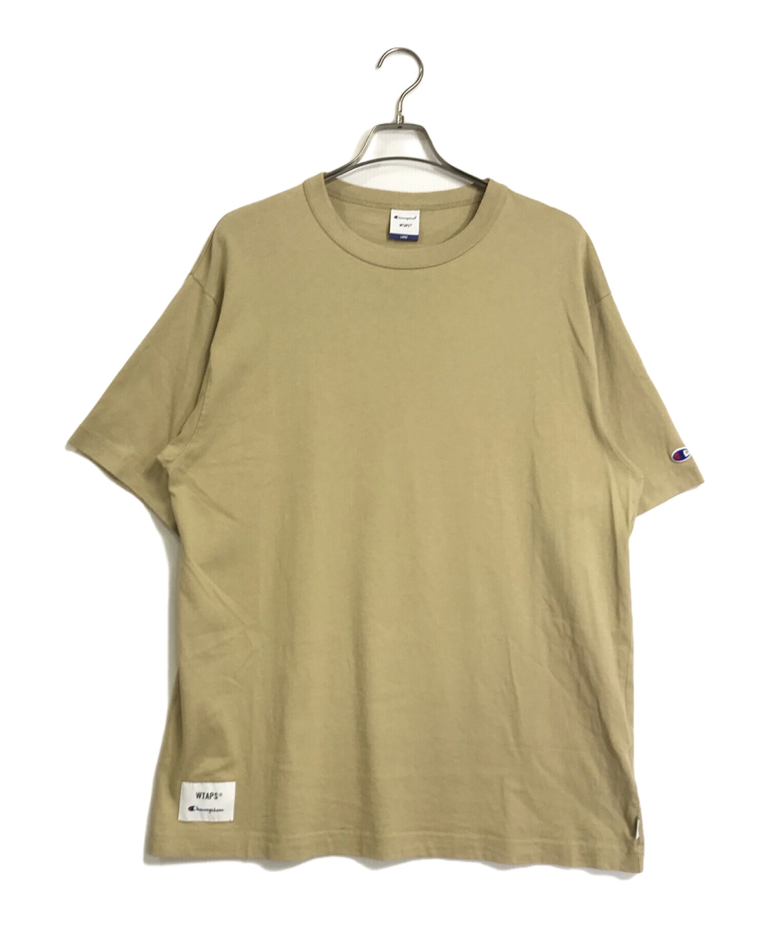 Champion (チャンピオン) WTAPS (ダブルタップス) Champion　　ショートスリーブ Tシャツ　　WTAPS ベージュ サイズ:L