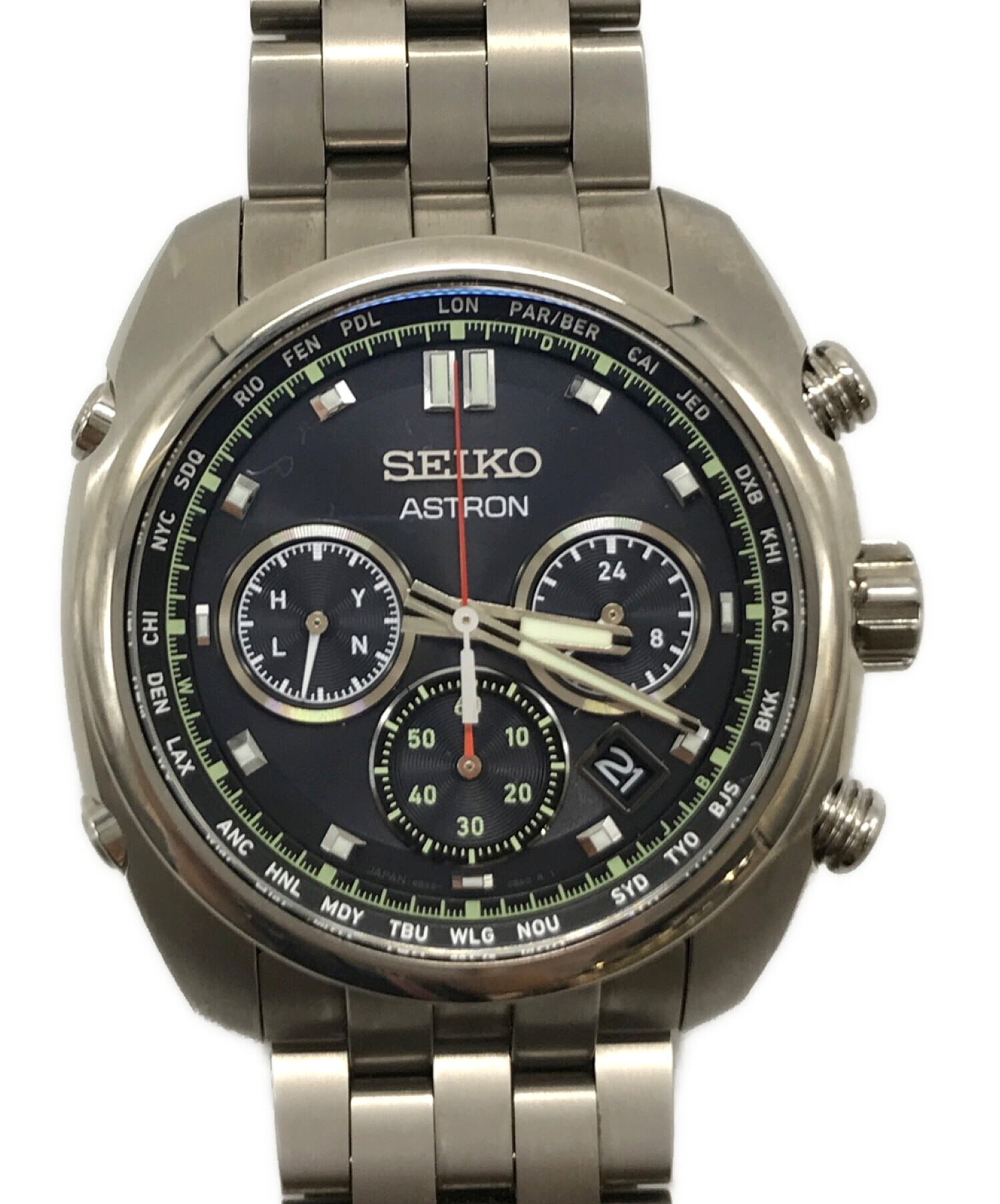 セイコー　クロノグラフ　SEIKO 腕時計　デカ厚素材ステンレス