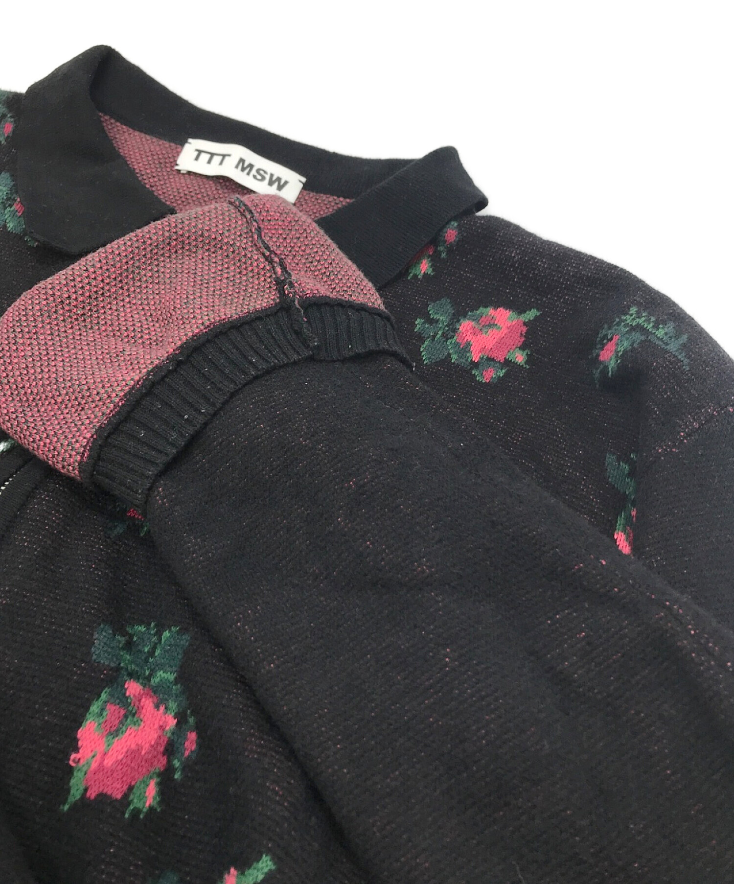 TTT MSW (ティー) flower knit polo ブラック サイズ:Free