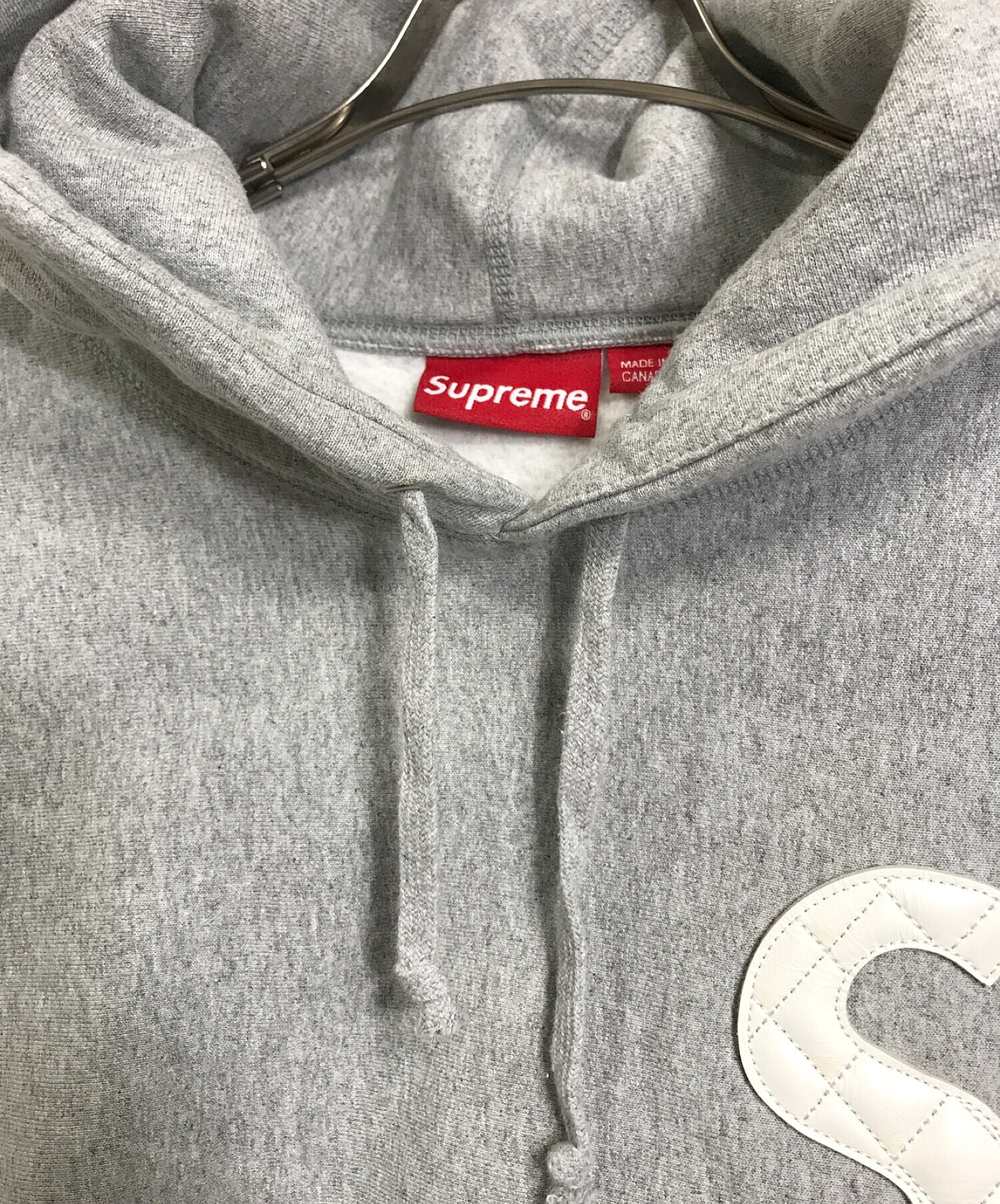 Supreme (シュプリーム) 20SS レザーSロゴスウェットパーカー グレー サイズ:L