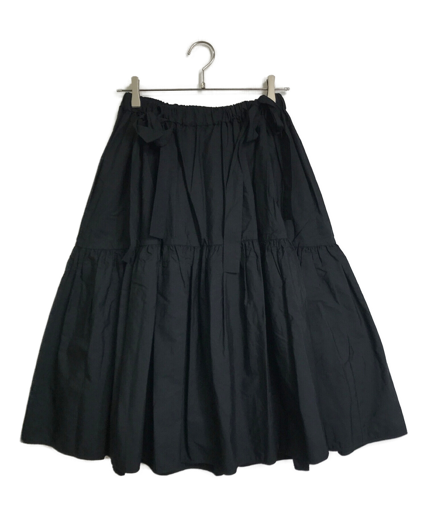 CECILIE BAHNSEN (セシリーバンセン) リボンフレアスカート ブラック サイズ:UK8