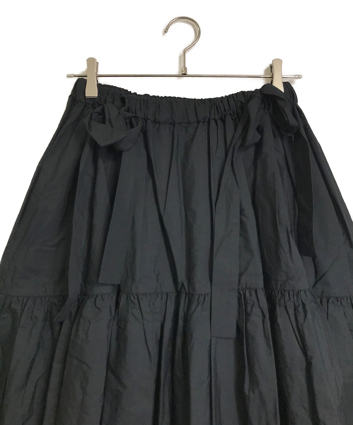 CECILIE BAHNSEN (セシリーバンセン) リボンフレアスカート ブラック サイズ:UK8