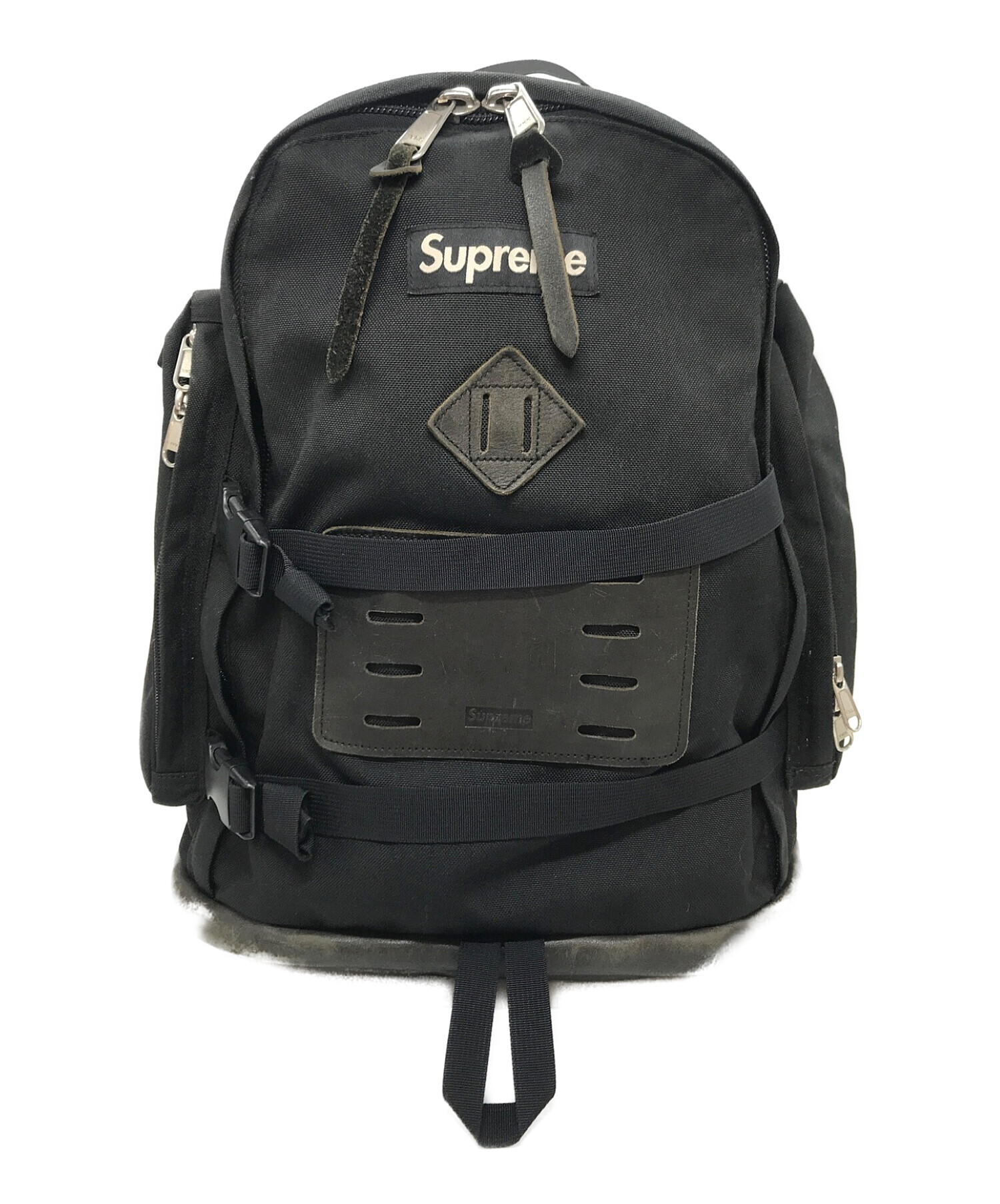 SUPREME (シュプリーム) 08AW cordura with leatherバックパック ブラック サイズ:実寸参照