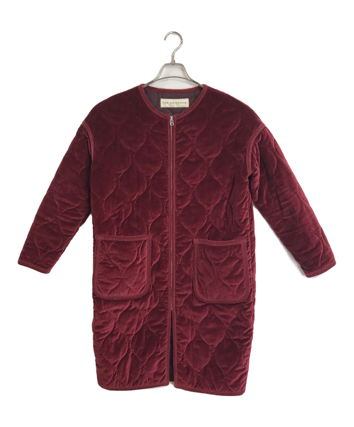 中古・古着通販】THE SHINZONE (ザ シンゾーン) ノーカラーベロアキルティングコート QUILTING COAT レッド  サイズ:FREE｜ブランド・古着通販 トレファク公式【TREFAC FASHION】スマホサイト