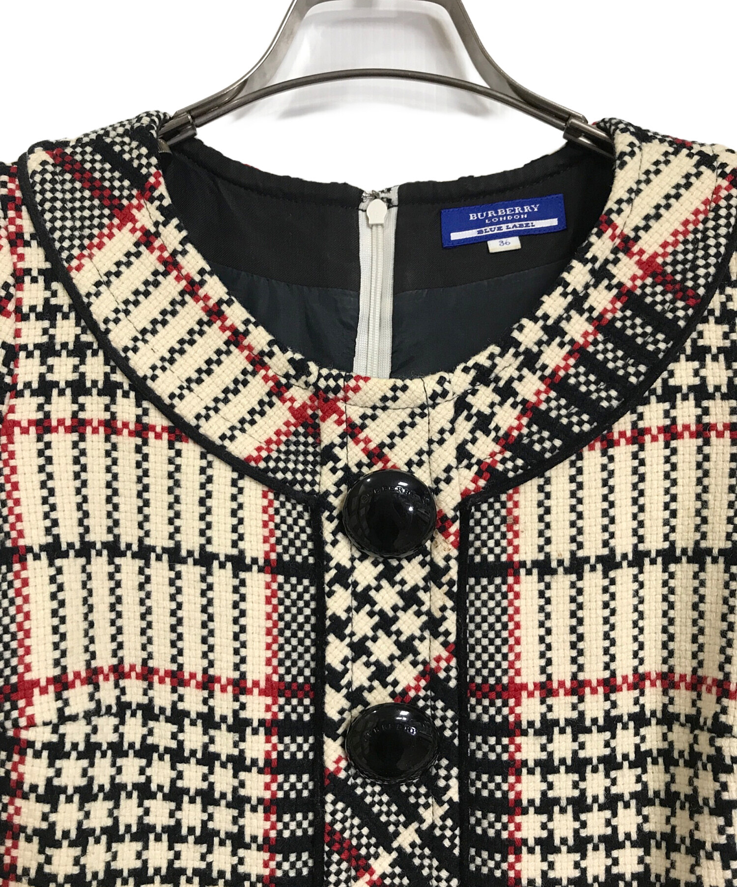 中古・古着通販】BURBERRY BLUE LABEL (バーバリーブルーレーベル) ウールチェックワンピース アイボリー サイズ:36｜ブランド・古着通販  トレファク公式【TREFAC FASHION】スマホサイト