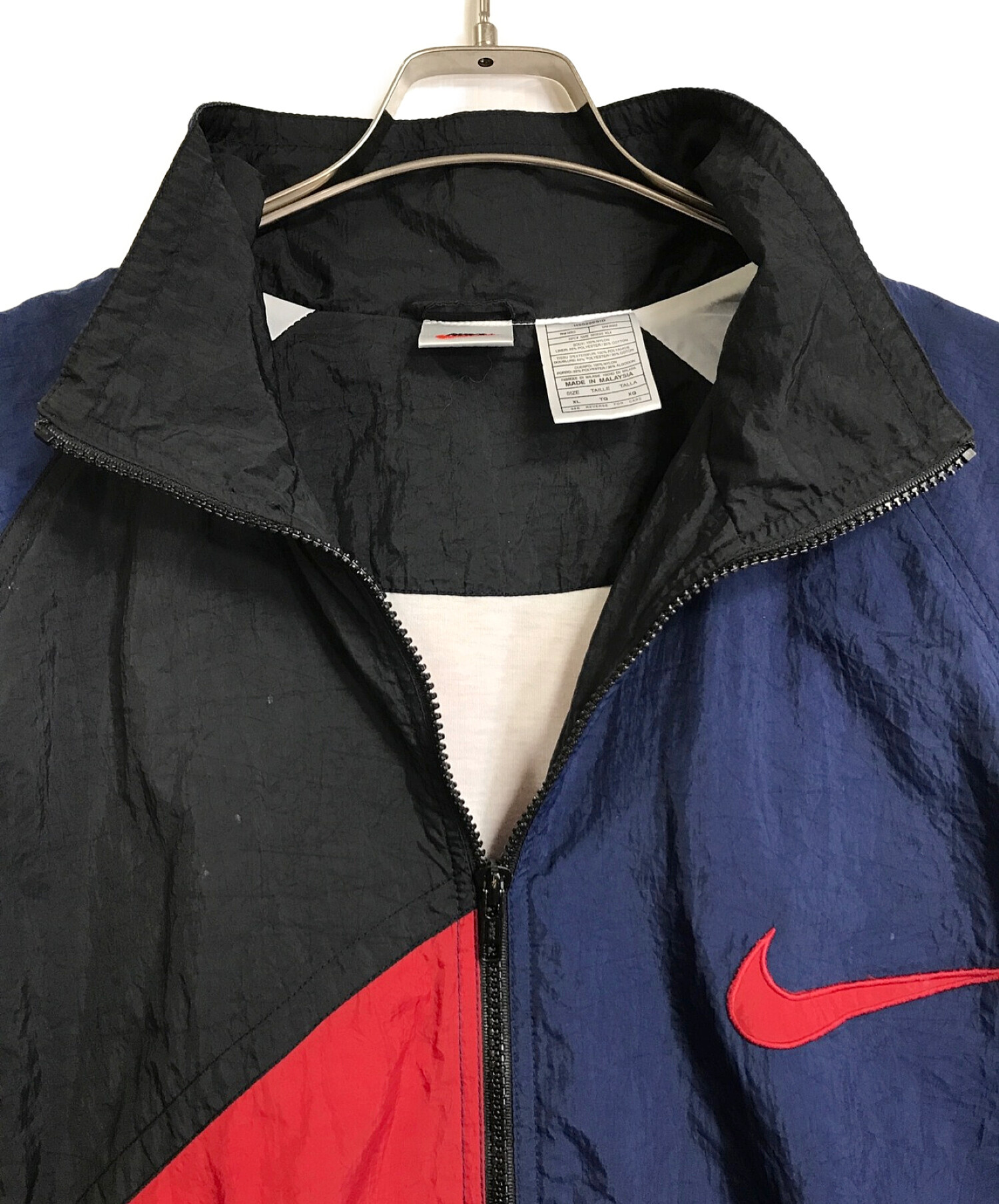 NIKE (ナイキ) 【古着】90sナイロントラックジャケット ネイビーレッド サイズ:XL