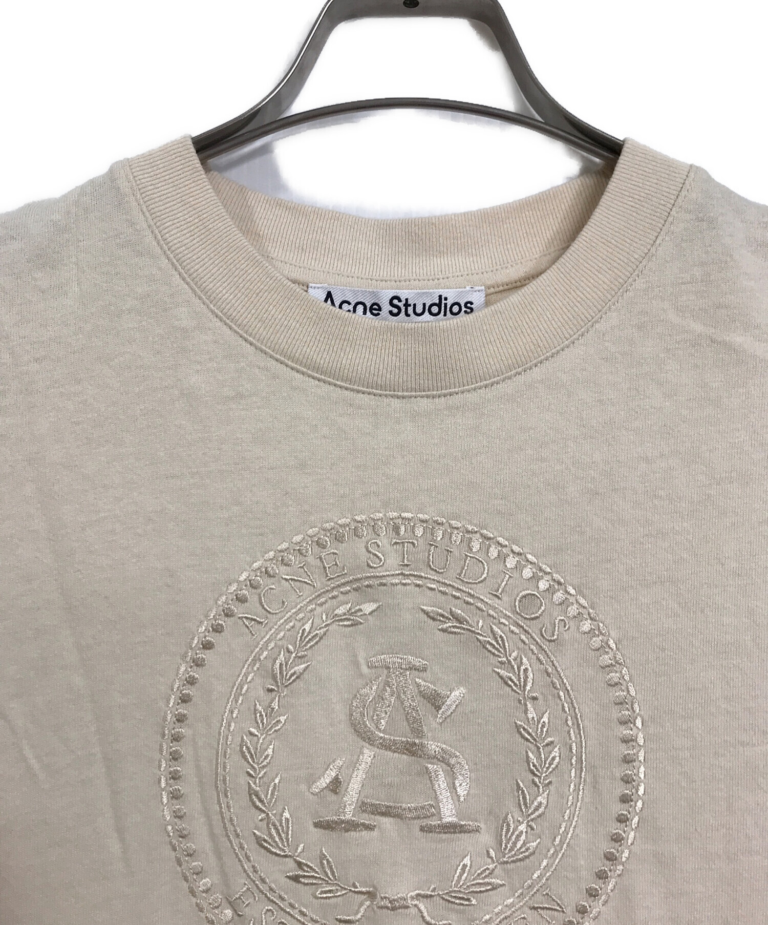 中古・古着通販】ACNE STUDIOS (アクネ ストゥディオス) フロントサークルロゴTシャツ ロゴT 半袖 S/S ベージュ  サイズ:XS｜ブランド・古着通販 トレファク公式【TREFAC FASHION】スマホサイト