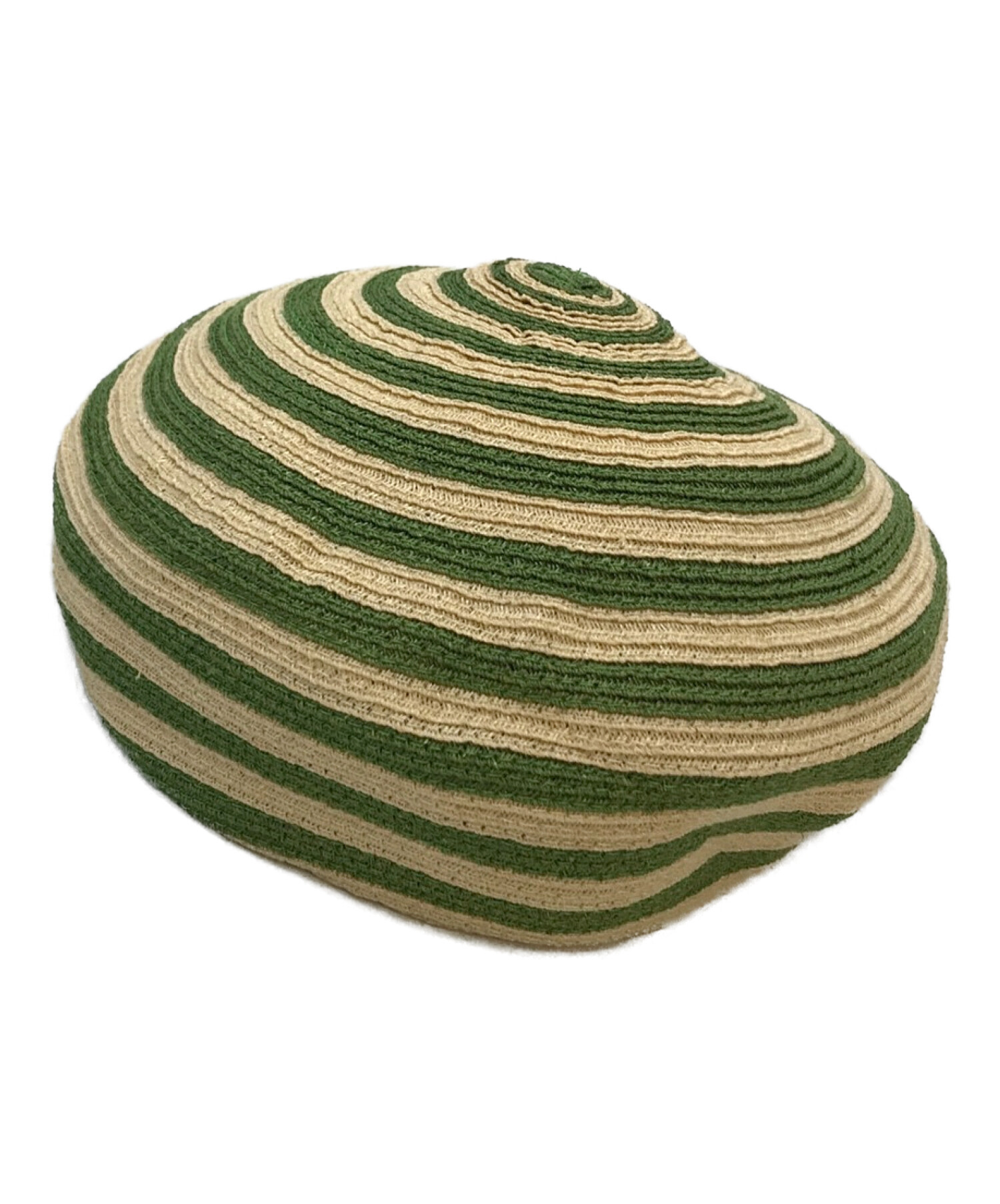 中古・古着通販】GUCCI (グッチ) ベレー帽 ベージュ×グリーン サイズ:L 