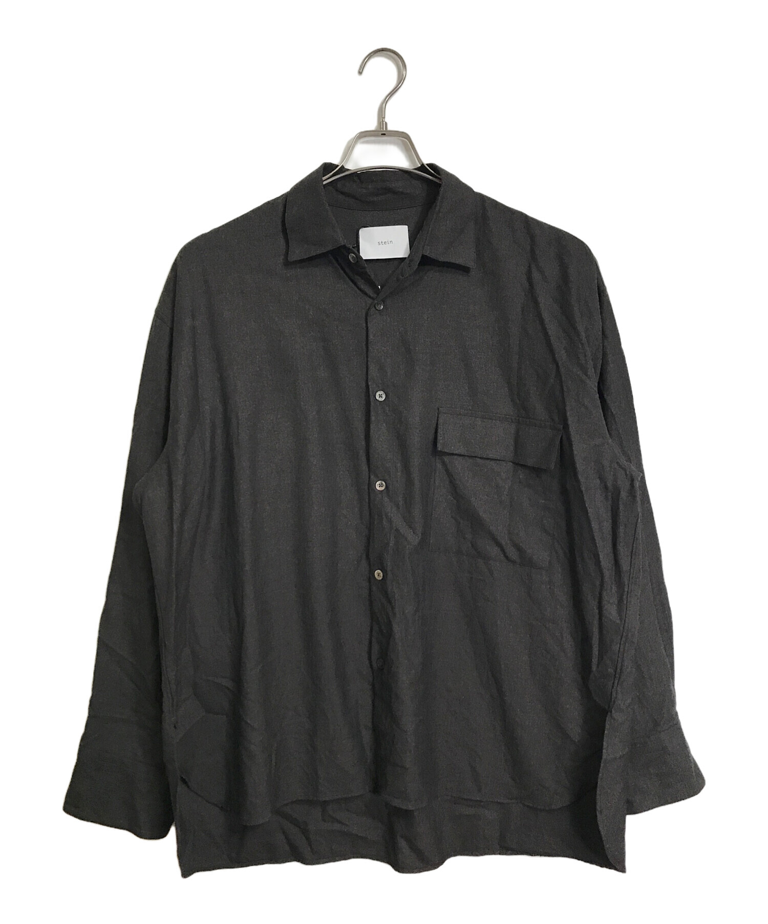 stein (シュタイン) OVERSIZED DOWN PAT SHIRT オーバーサイズシャツ　ウールシャツ　日本製 ブラウン サイズ:S