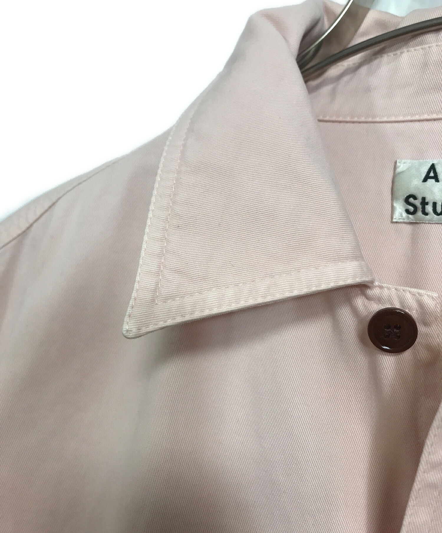 Acne studios (アクネストゥディオス) オーバーサイズシャツ/Houston cotton twill shirt ビッグサイズシャツ  ピンク サイズ:44