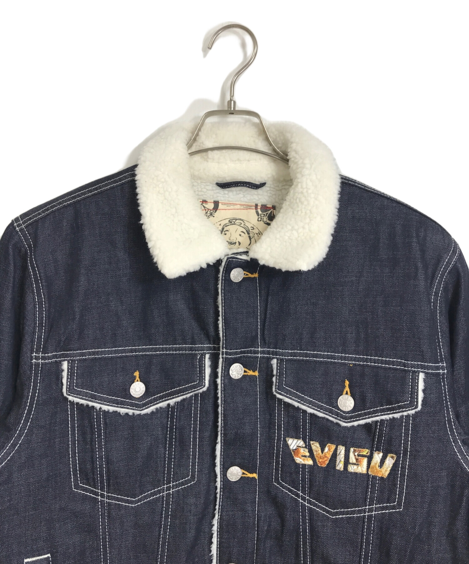 中古】EVISU | エヴィス 興味深 デニム テーラードジャケット ブルー サイズ：46【三重本店】