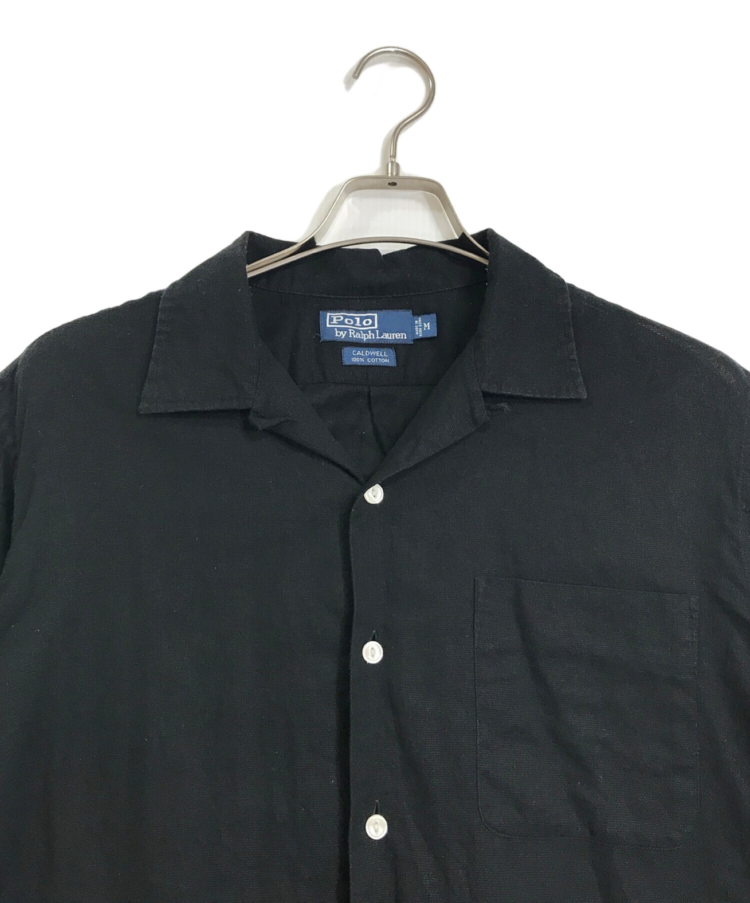 中古・古着通販】POLO RALPH LAUREN (ポロ・ラルフローレン) POLO RALPH LAUREN 90'Sコットンシャツ オープンカラーシャツ  ブラック サイズ:M｜ブランド・古着通販 トレファク公式【TREFAC FASHION】スマホサイト