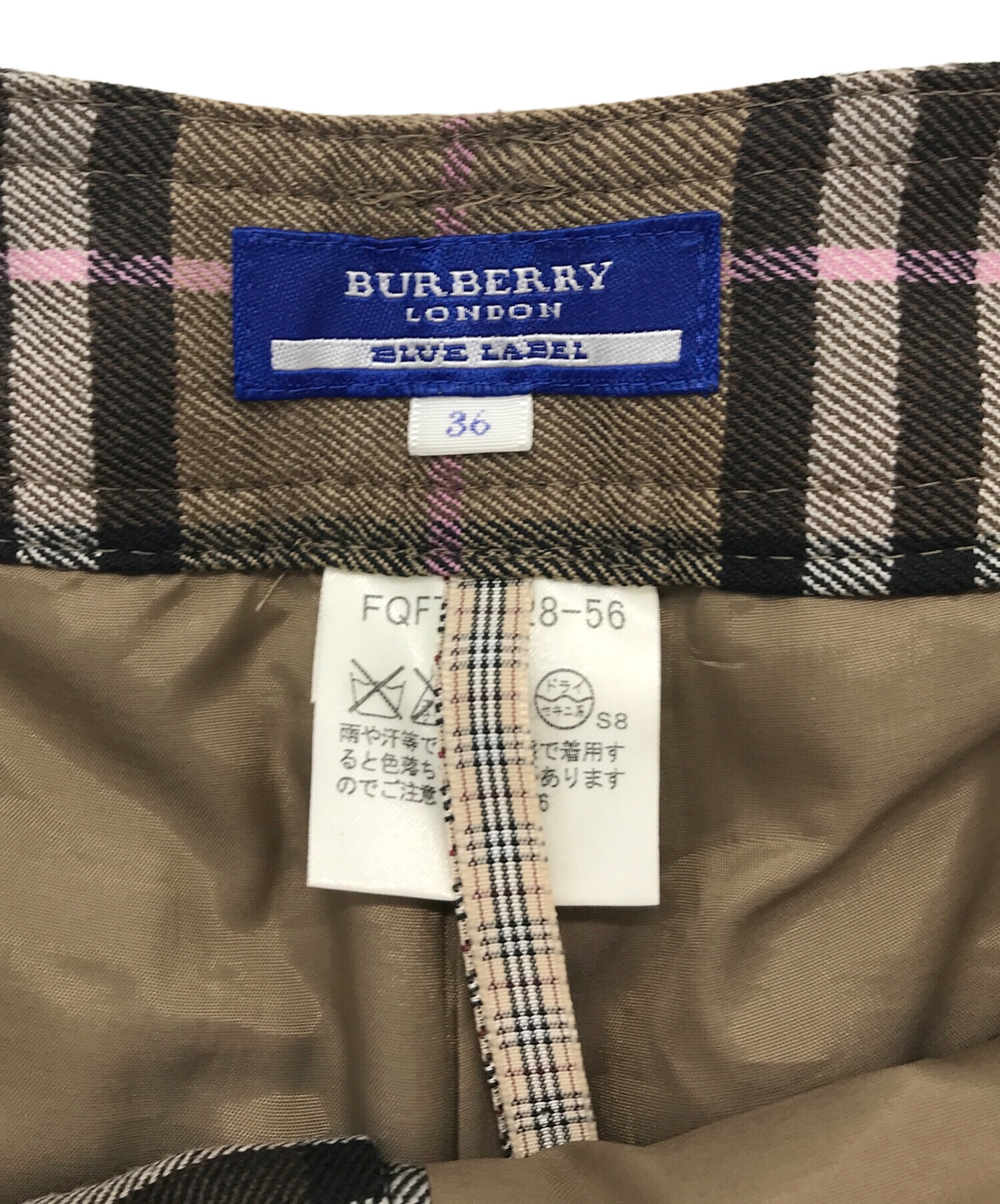 BURBERRY BLUE LABEL (バーバリーブルーレーベル) ノヴァチェックハーフパンツ　バーバリーチェック ブラウン サイズ:S