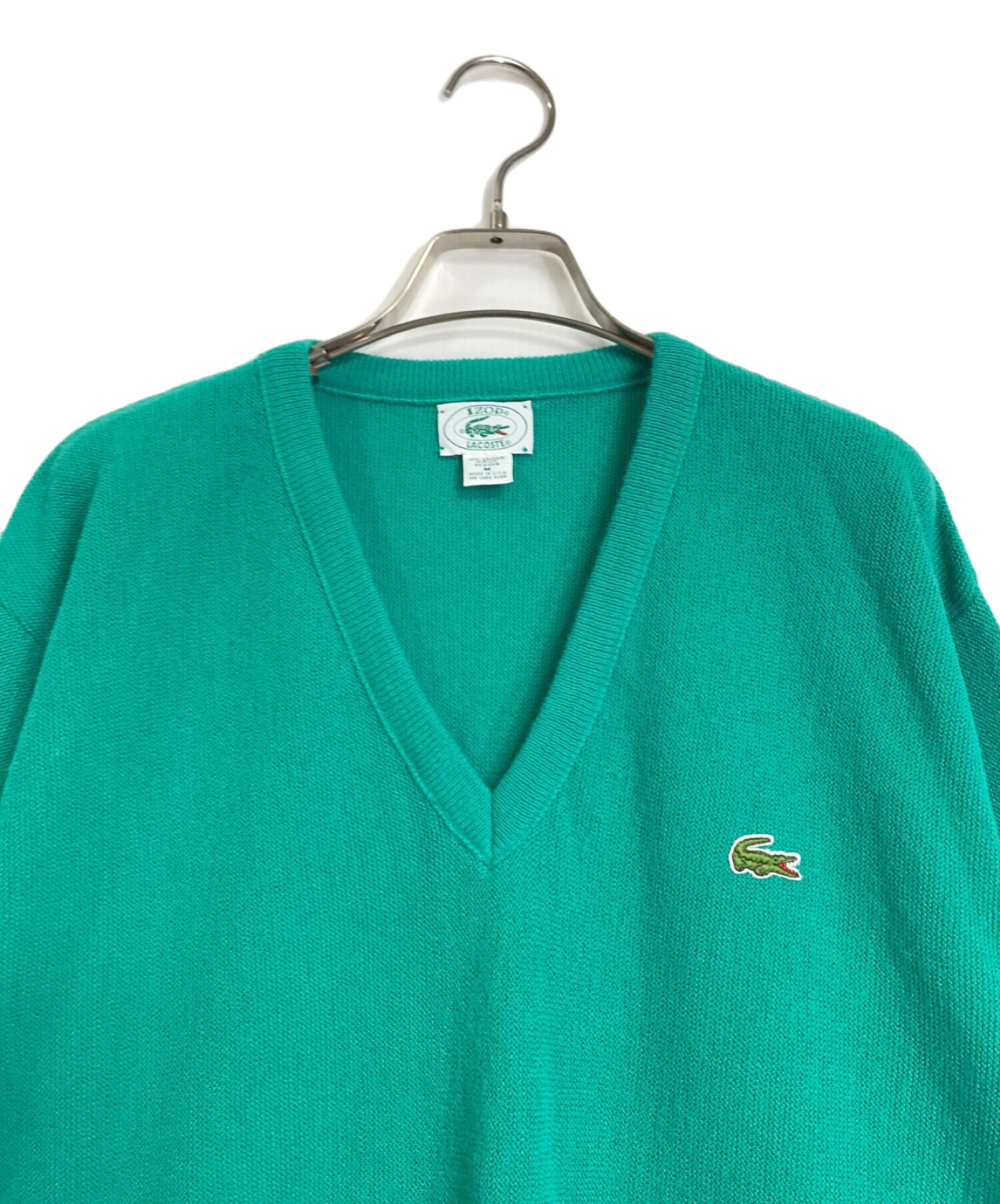 中古・古着通販】IZOD LACOSTE (アイゾッド ラコステ) 70'ｓアクリルVネックニット IZOD LACOSTE USA製 グリーン  サイズ:M｜ブランド・古着通販 トレファク公式【TREFAC FASHION】スマホサイト