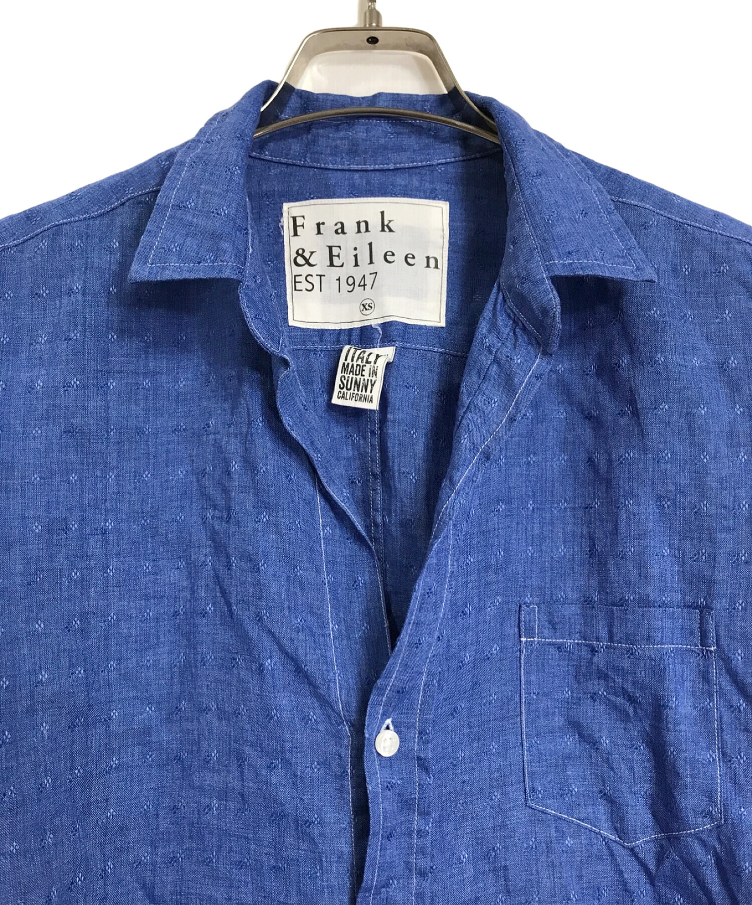 Franku0026Eileen (フランクアンドアイリーン) リネンシャツ　長袖シャツ　麻　L/S Linen Shirt ブルー サイズ:XS