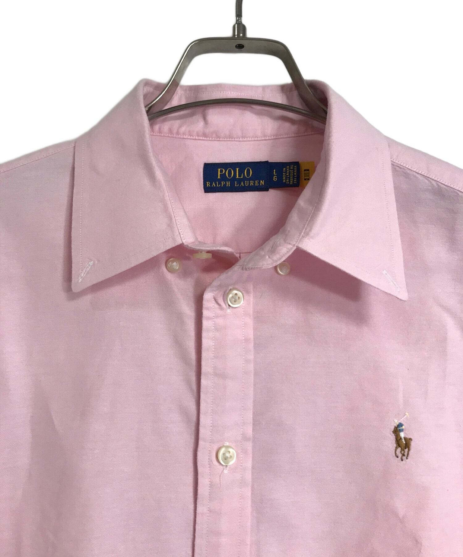 中古・古着通販】POLO RALPH LAUREN (ポロ・ラルフローレン) ボタンダウンシャツ 長袖シャツ ワンポイント刺繍シャツ shirt ピンク  サイズ:L｜ブランド・古着通販 トレファク公式【TREFAC FASHION】スマホサイト