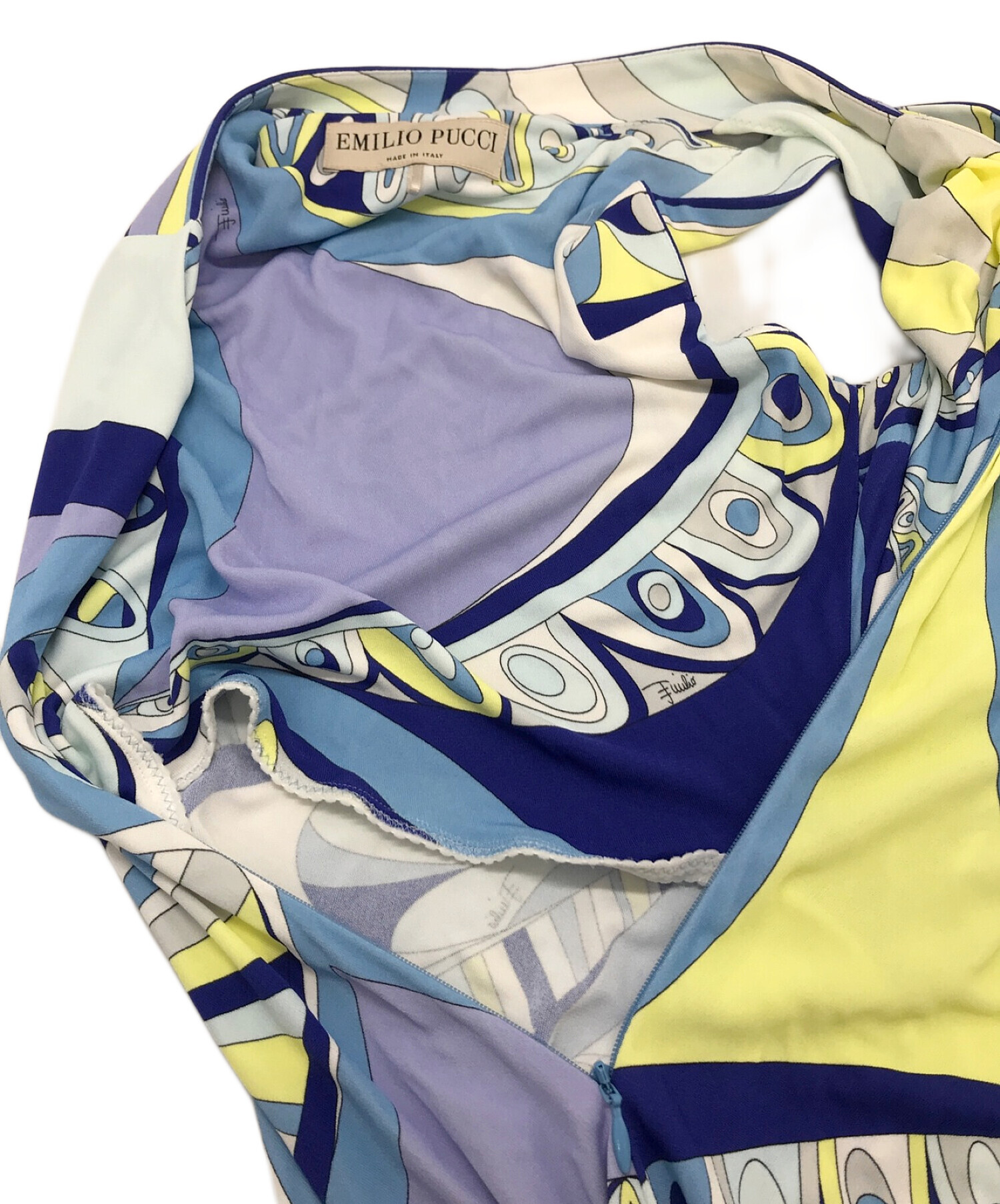 中古・古着通販】Emilio Pucci (エミリオ プッチ) 総柄ワンピース Emilio Pucci エミリオプッチ レディース Mサイズ  51RL92 ブルー サイズ:36｜ブランド・古着通販 トレファク公式【TREFAC FASHION】スマホサイト