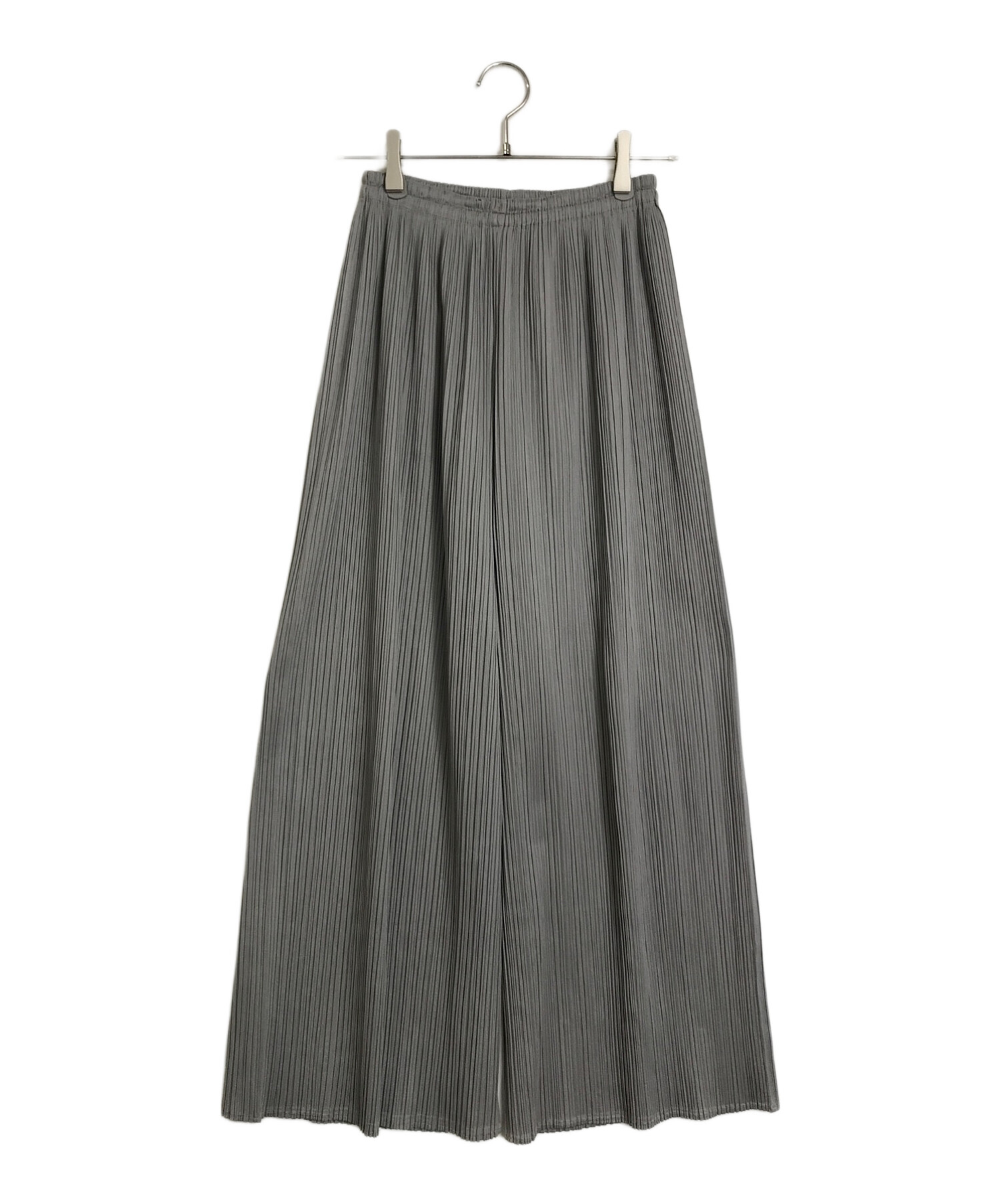 PLEATS PLEASE (プリーツプリーズ) ワイドプリーツパンツ　pleats pants PP04-JF643 グレー サイズ:3