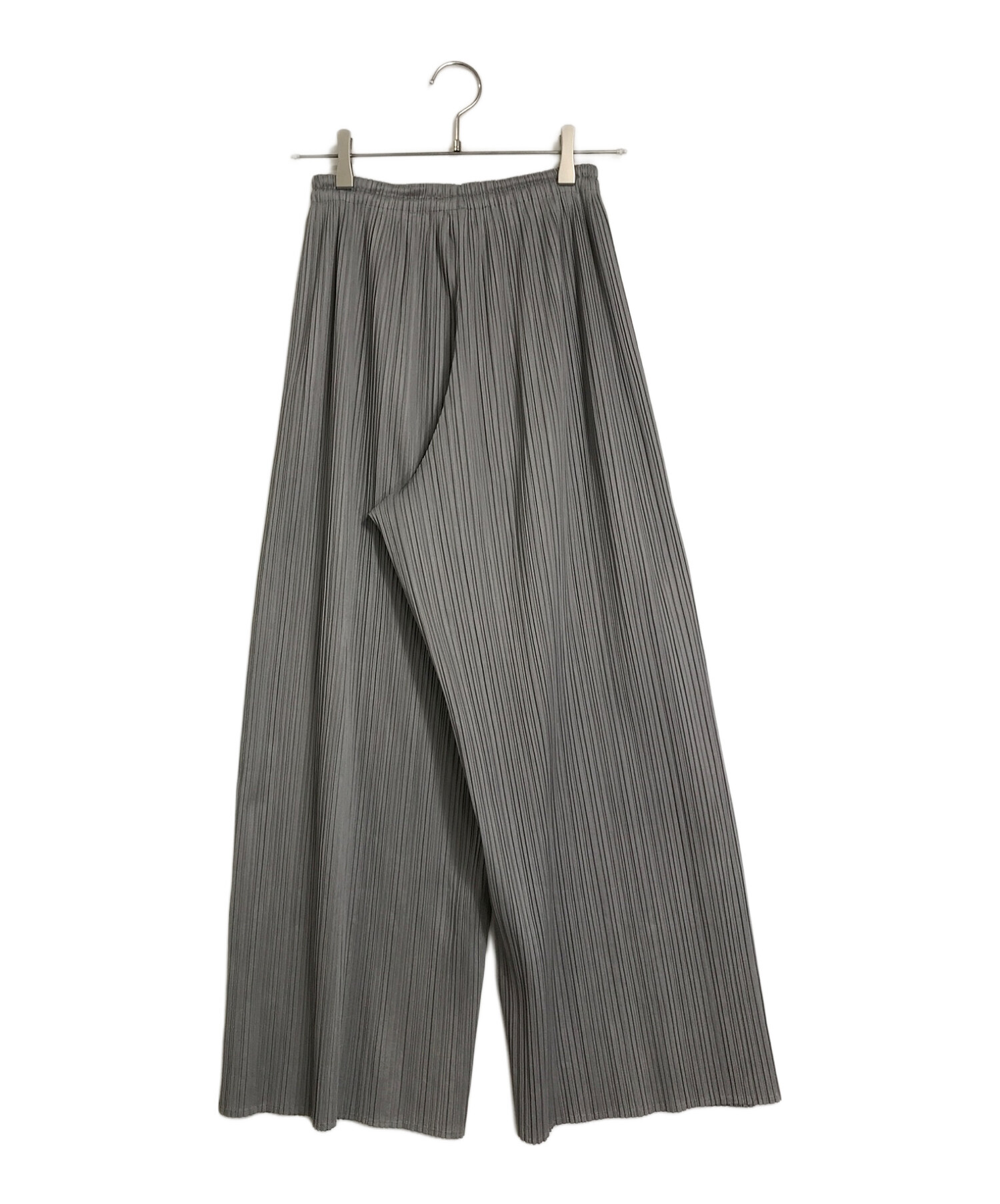 中古・古着通販】PLEATS PLEASE (プリーツプリーズ) ワイドプリーツパンツ pleats pants PP04-JF643 グレー  サイズ:3｜ブランド・古着通販 トレファク公式【TREFAC FASHION】スマホサイト