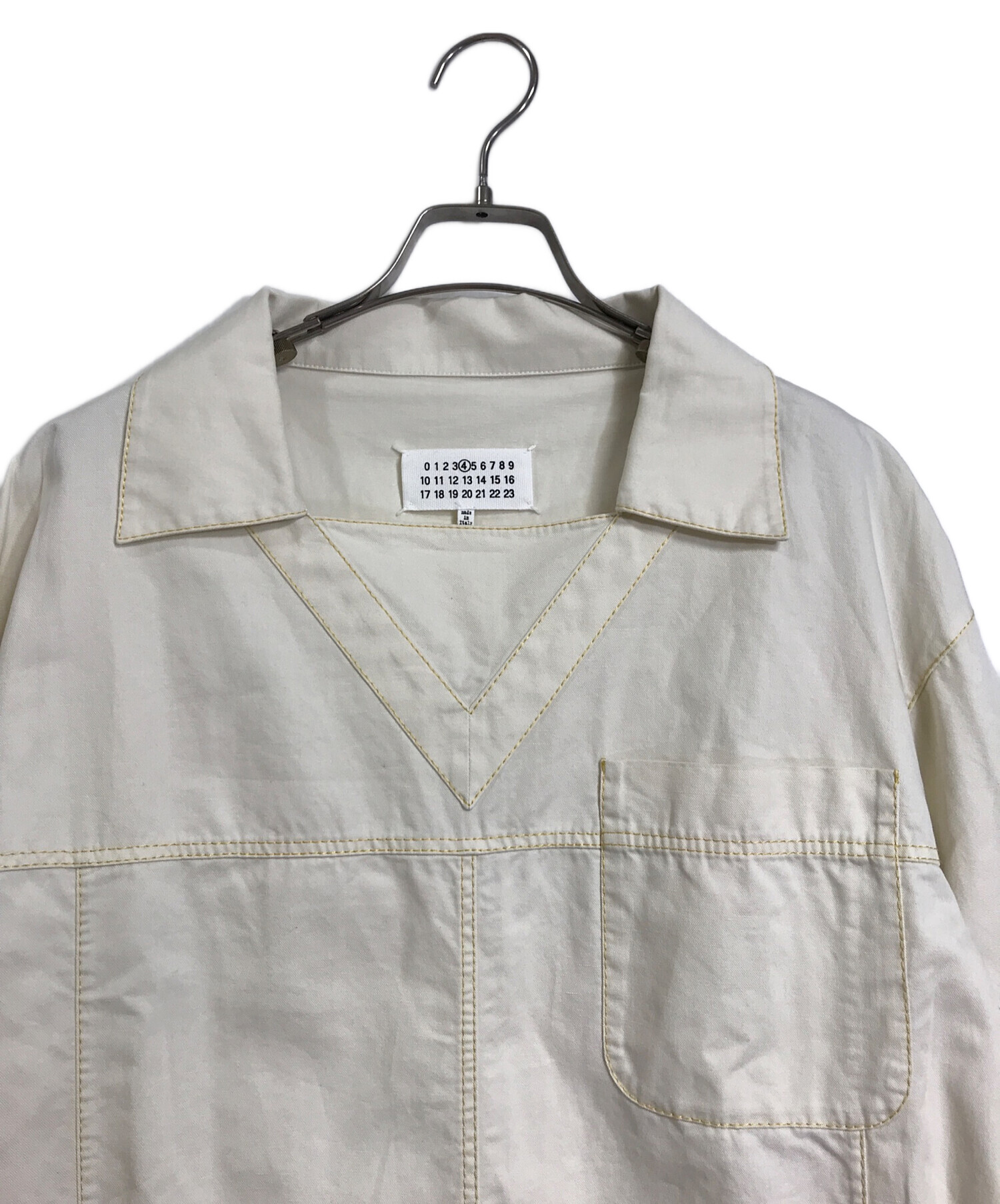 中古・古着通販】Martin Margiela (マルタン・マルジェラ) ４つタグ付き/ワイドシャツワンピース/麻混ワンピース アイボリー  サイズ:L｜ブランド・古着通販 トレファク公式【TREFAC FASHION】スマホサイト