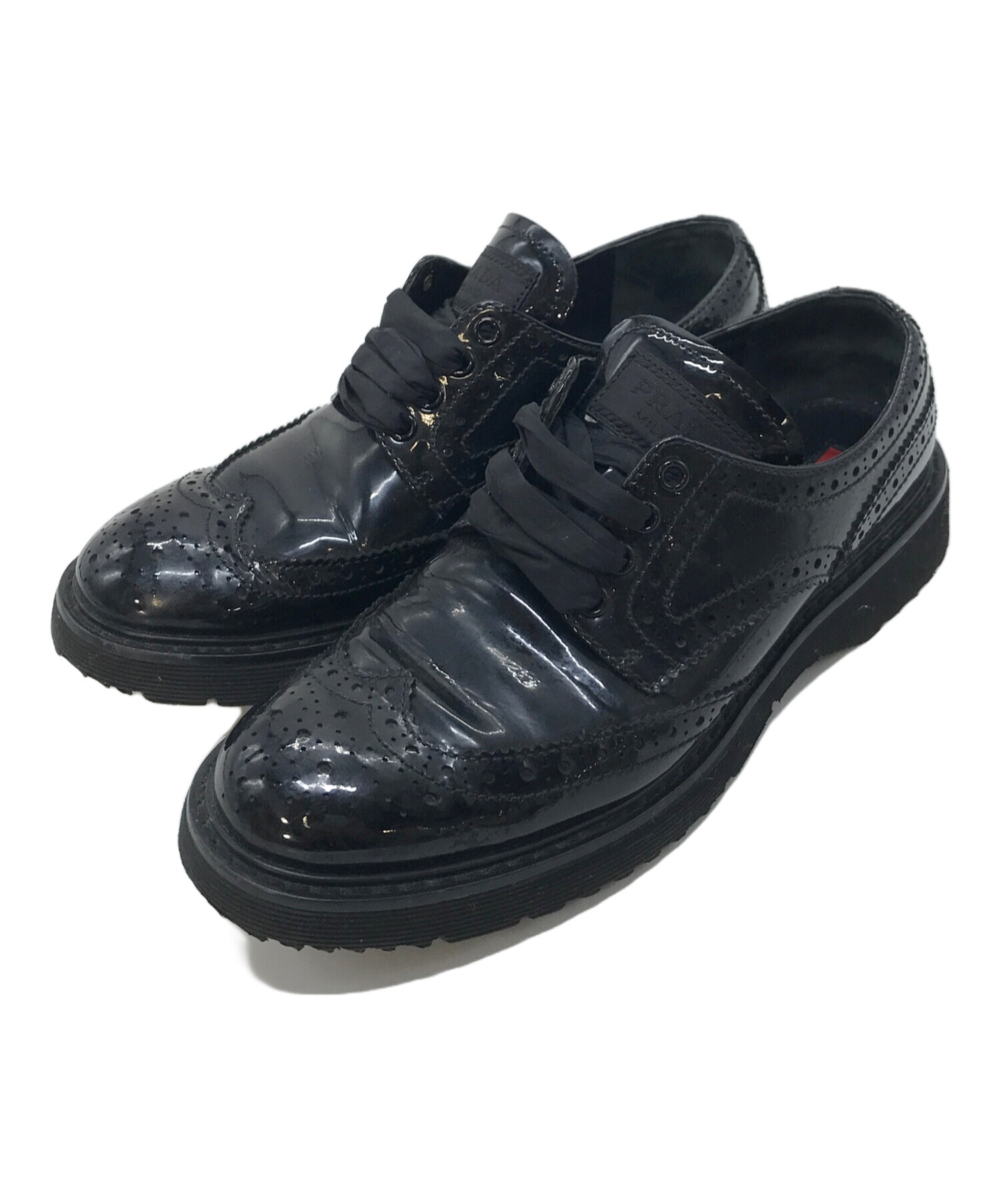 中古・古着通販】PRADA SPORTS (プラダスポーツ) ウイングチップ リボン レースアップシューズ ブラック サイズ:36  1/2｜ブランド・古着通販 トレファク公式【TREFAC FASHION】スマホサイト