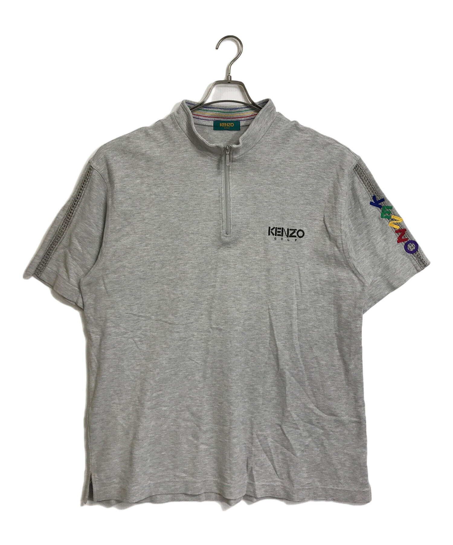 中古・古着通販】KENZO GOLF (ケンゾー ゴルフ) 【古着】90'Sハーフジップシャツ 袖ロゴ 半袖 90年代 グレー  サイズ:実寸参照｜ブランド・古着通販 トレファク公式【TREFAC FASHION】スマホサイト